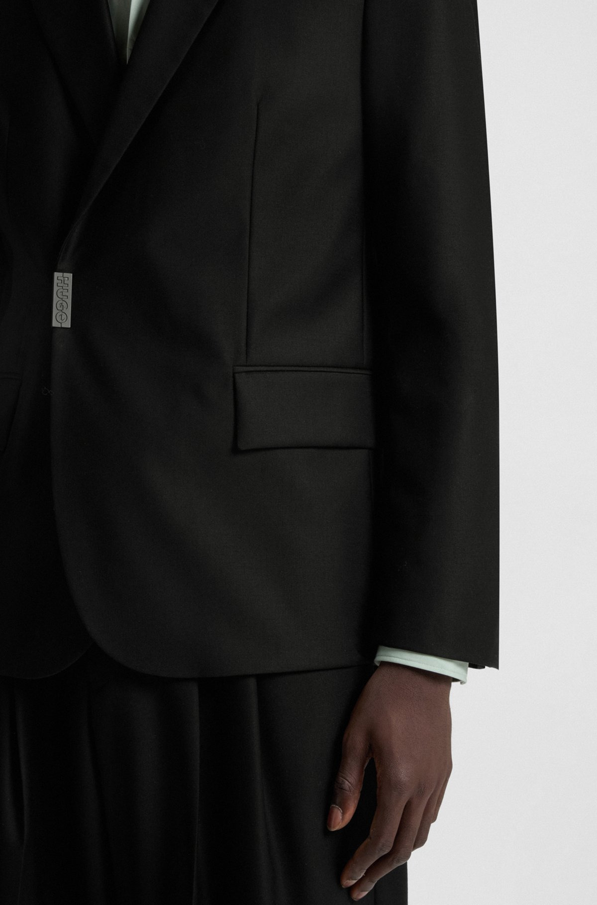 SLIM-FIT SUIT JACKET WITH LOGO CLOSURE - 6