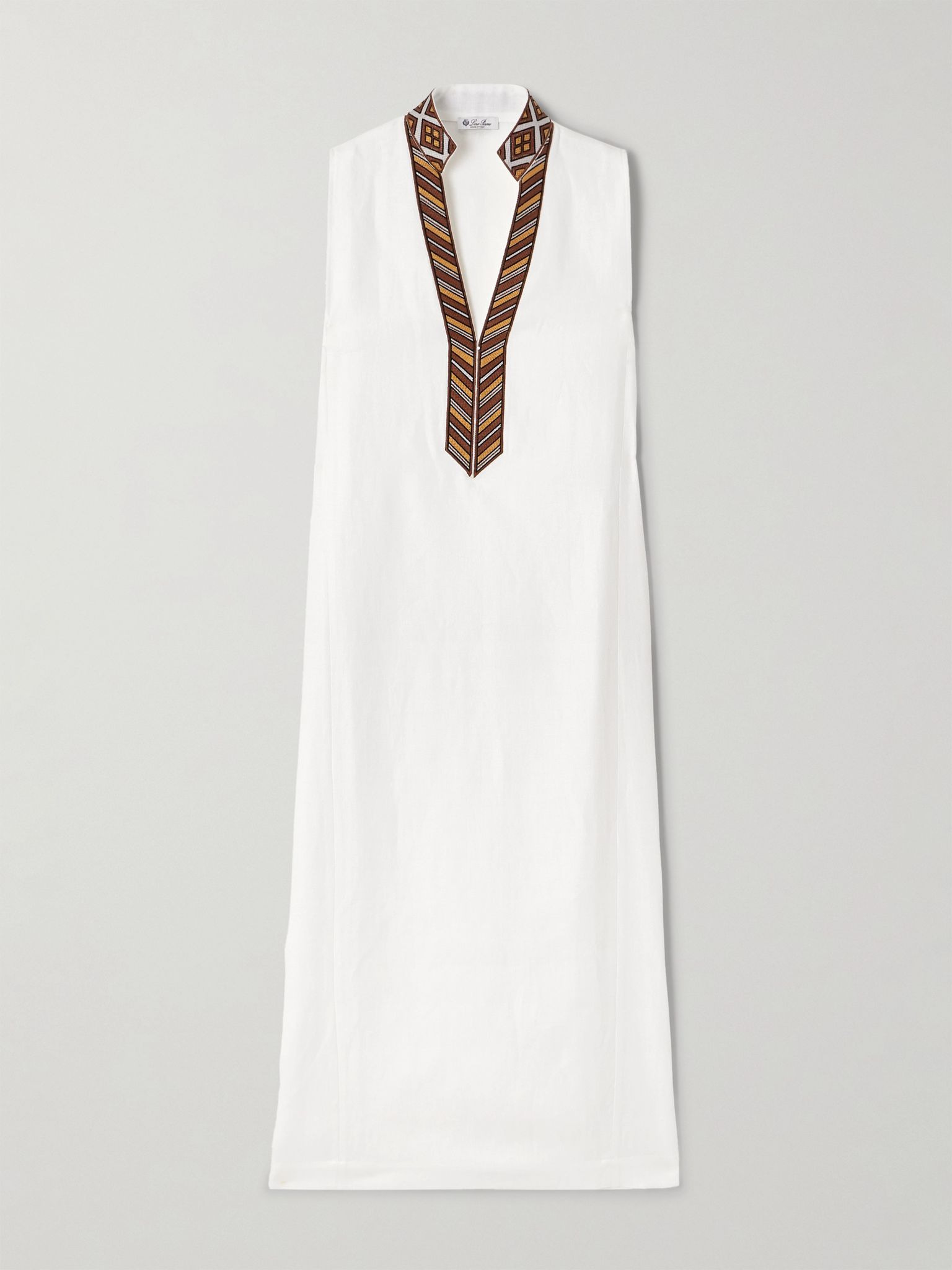 Abril embroidered linen midi dress White - 1