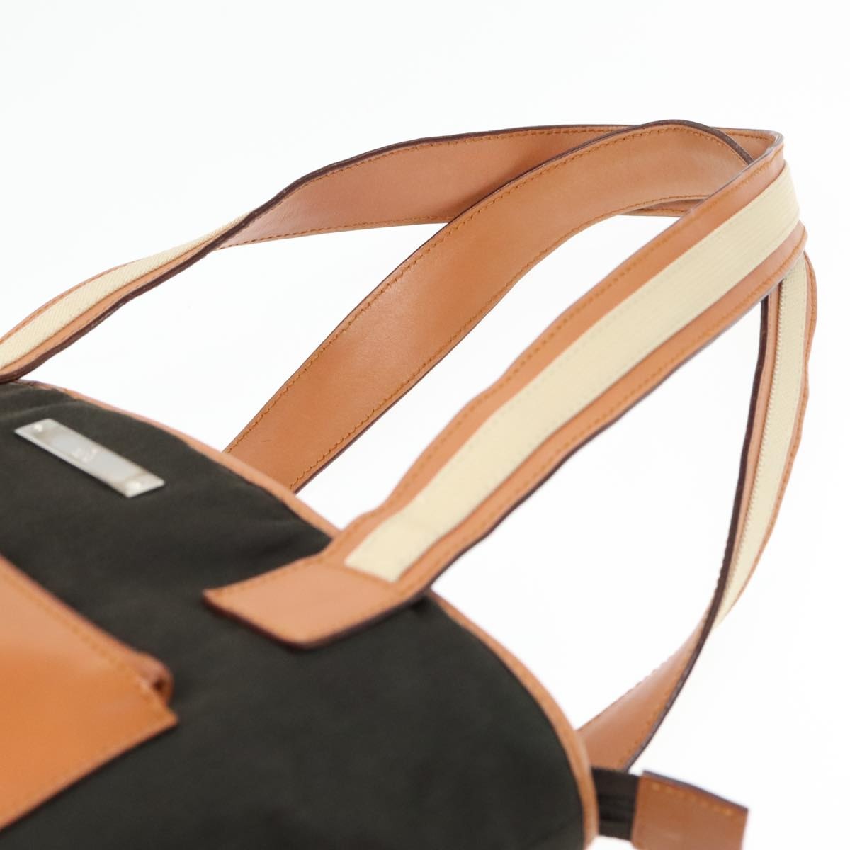 GUCCI Tote Bag Canvas Khaki Silver - 8