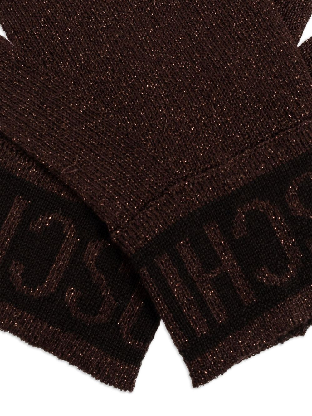 logo-detail glitter-effect gloves - 3