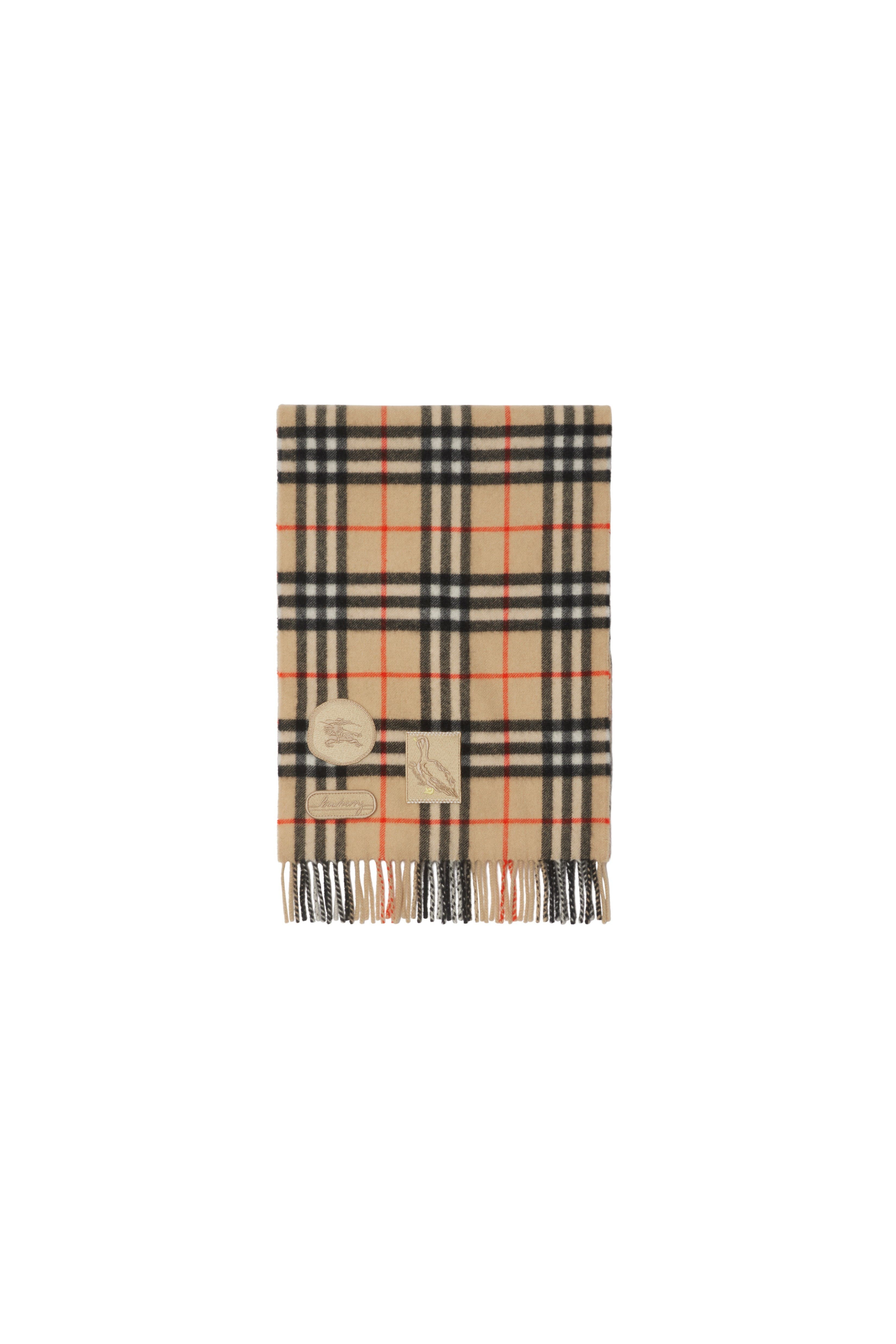 burberry Badge Check Cashmere Scarf in Sand at Nordstrom - 5