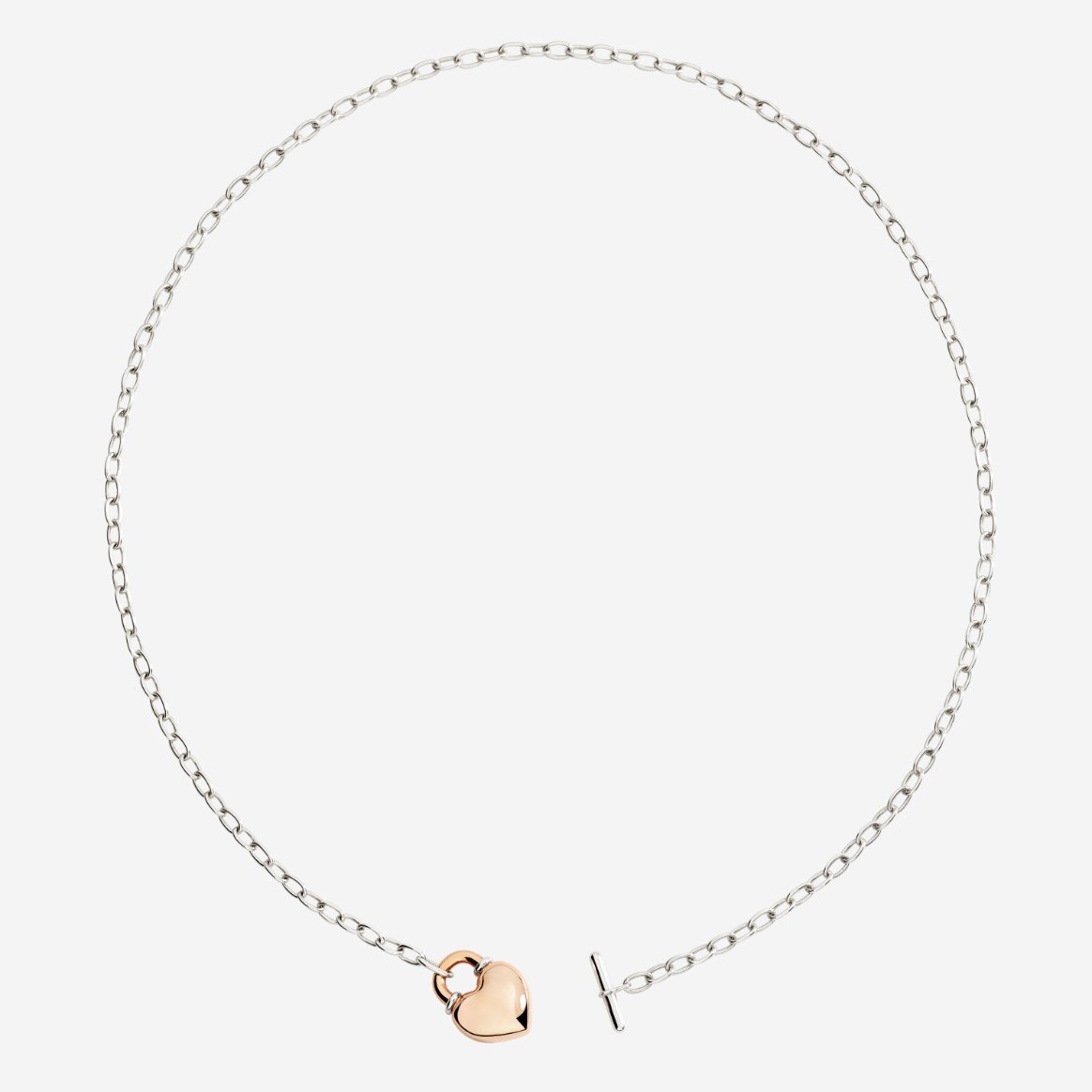 Rose Gold & Silver Heart Necklace - 1