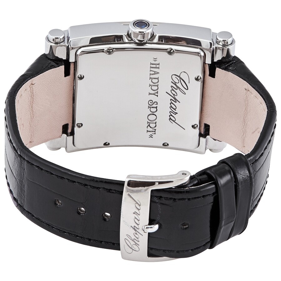 Chopard Happy Sport Square Mother of Pearl Dial Blue Leather Ladies Watch 28/8448-2001 - 3