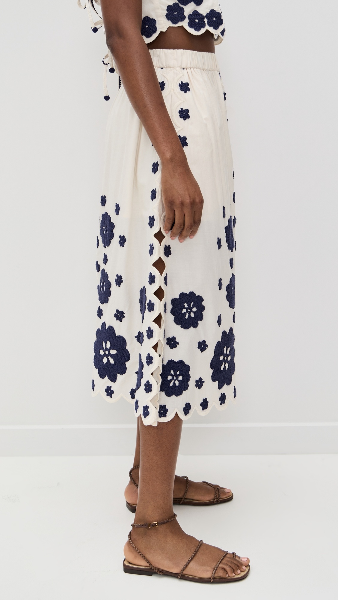 Catrine Applique Midi Scallop Skirt - 3