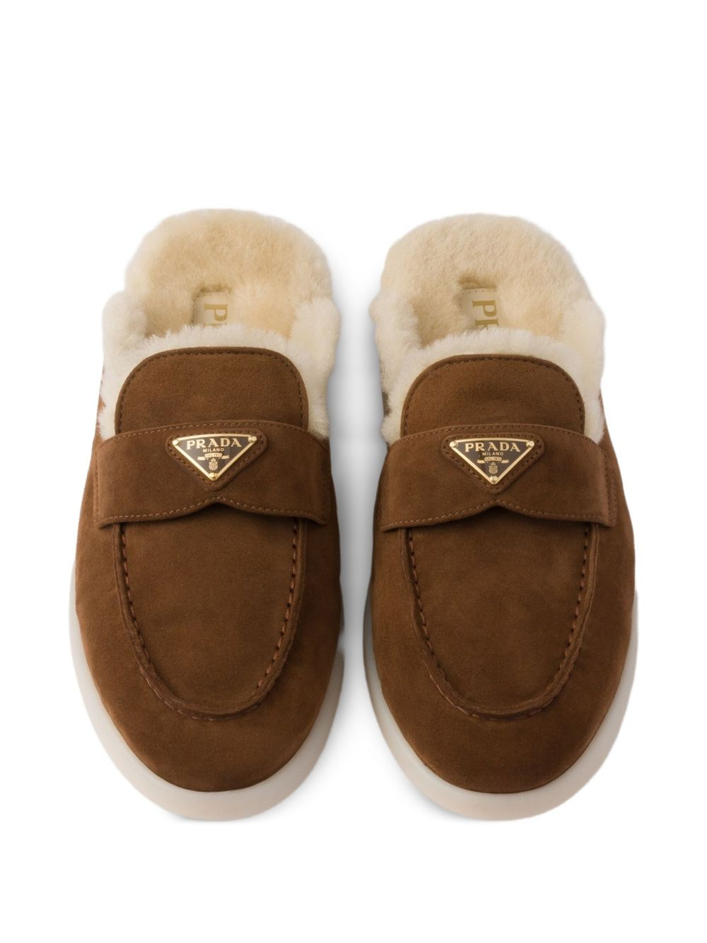 slip-on shearling mules - 4