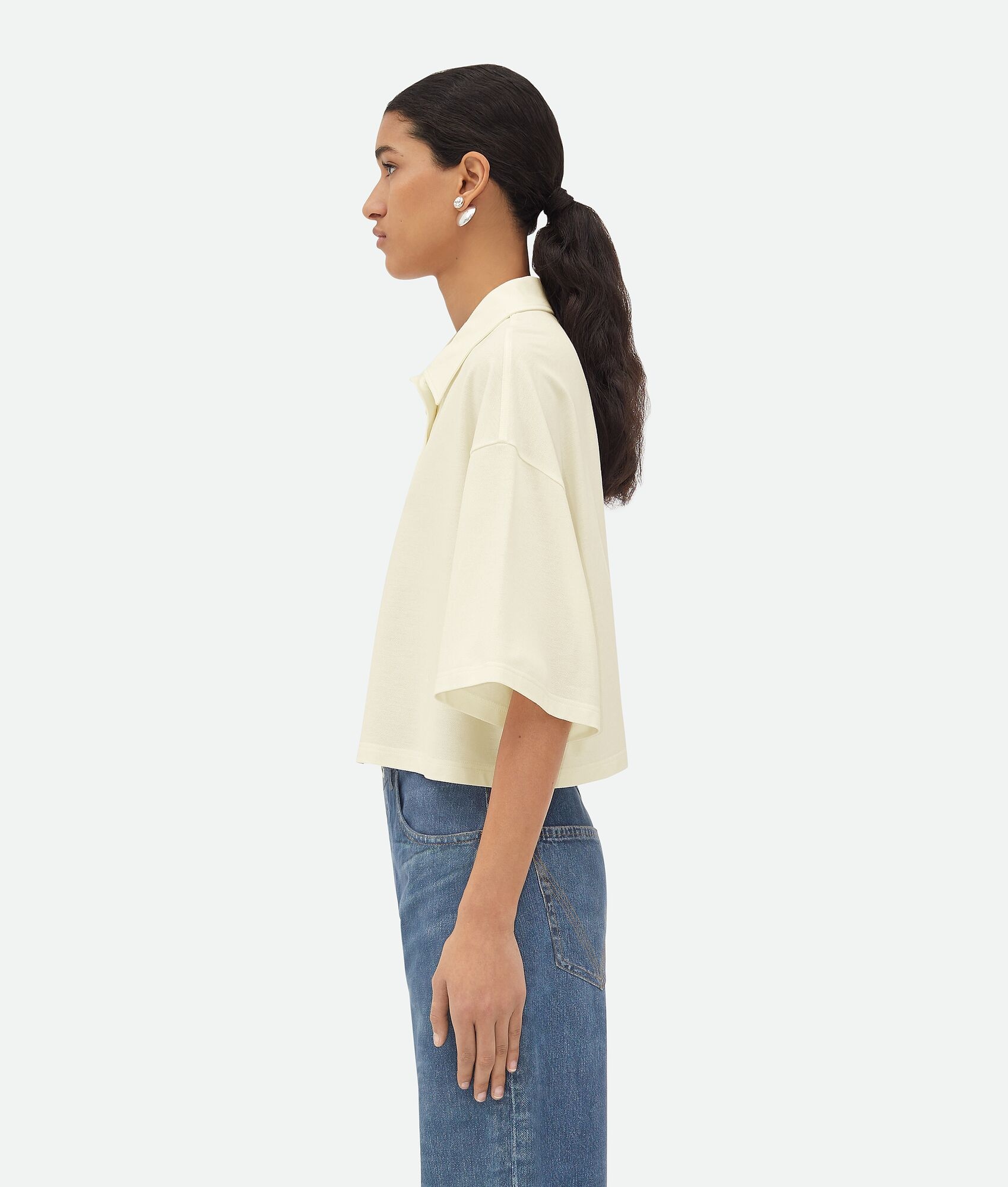 Light Cotton Piquet Cropped Polo - 2