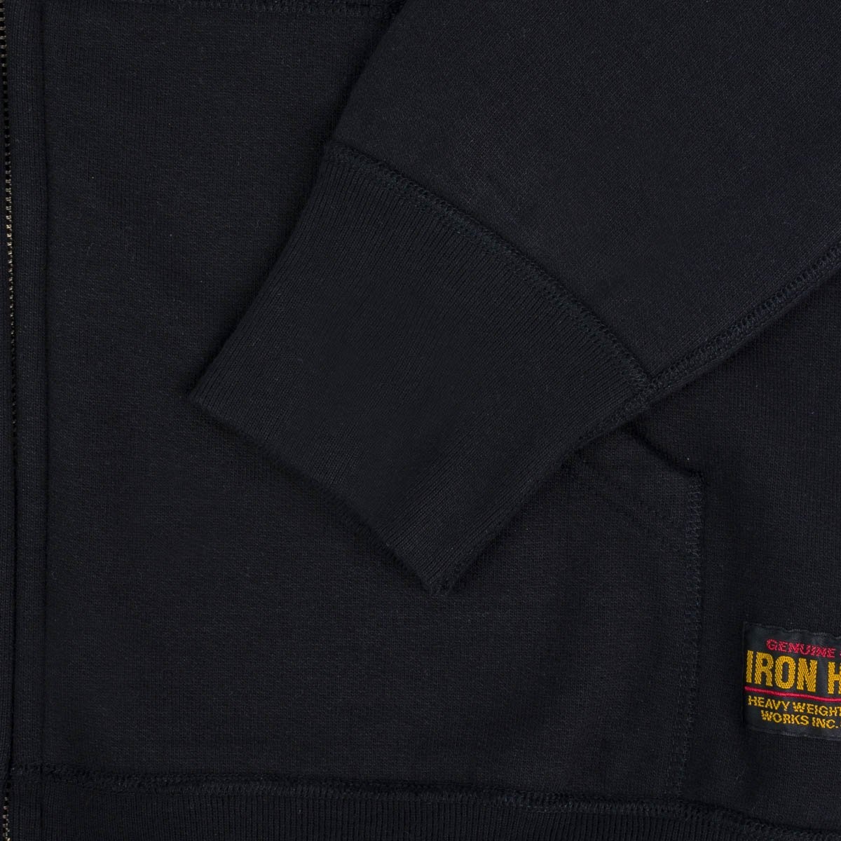 IHSW-65-BLK Printed 14oz Ultra Heavyweight Loopwheel Cotton Zippered Hoodie - Black - 11