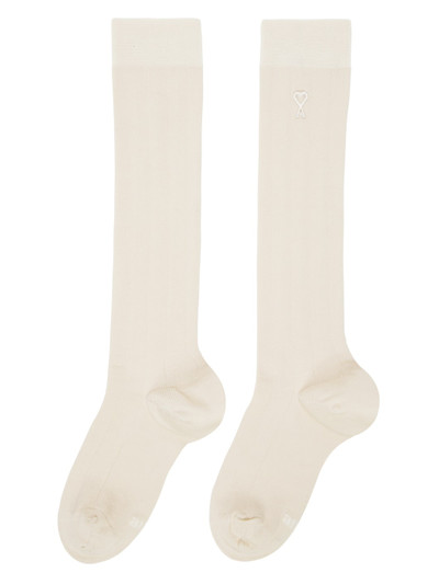AMI Paris Off-White Silk Socks outlook