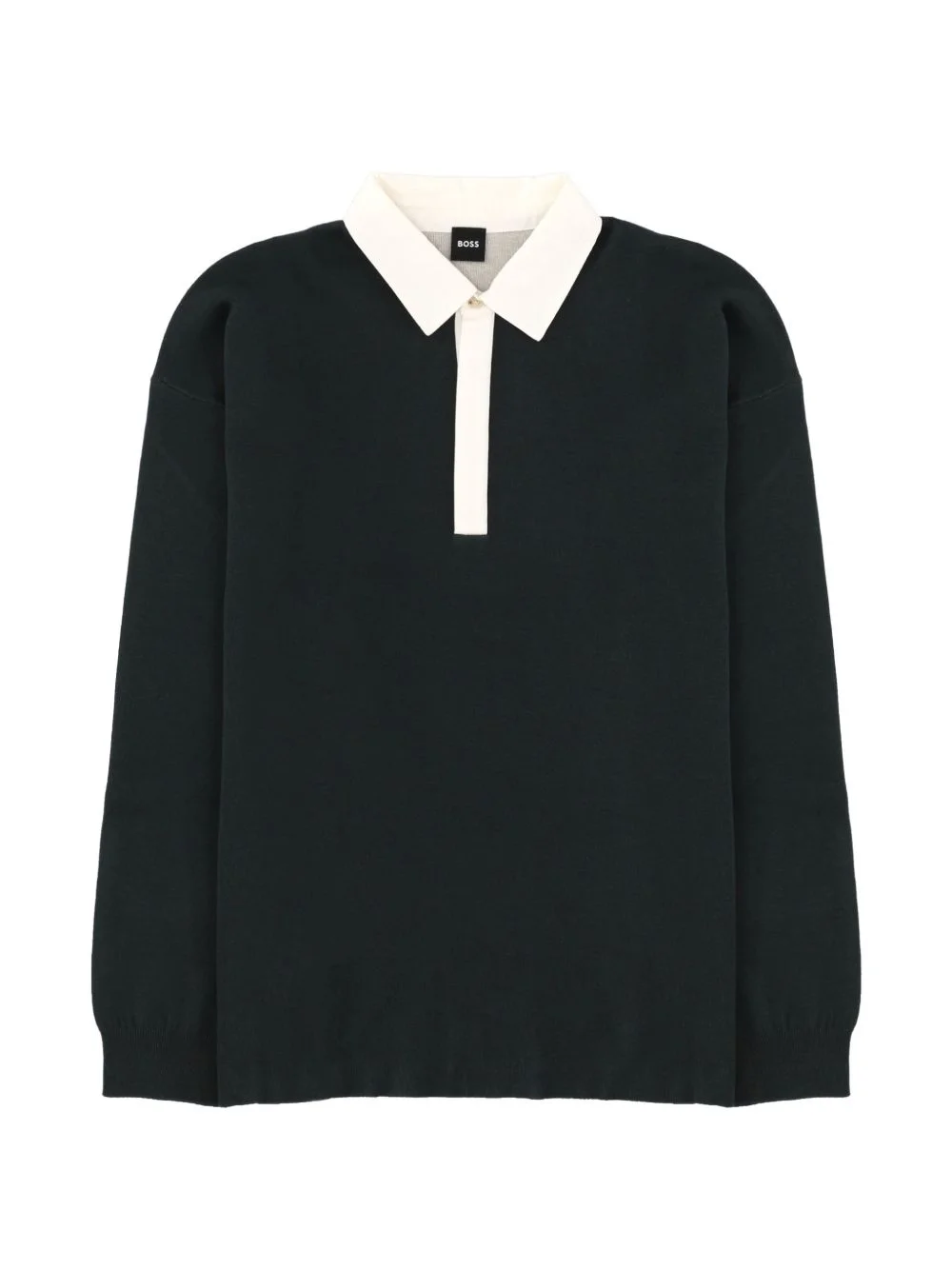 H-Cenito contrast-collar long-sleeved polo shirt - 1