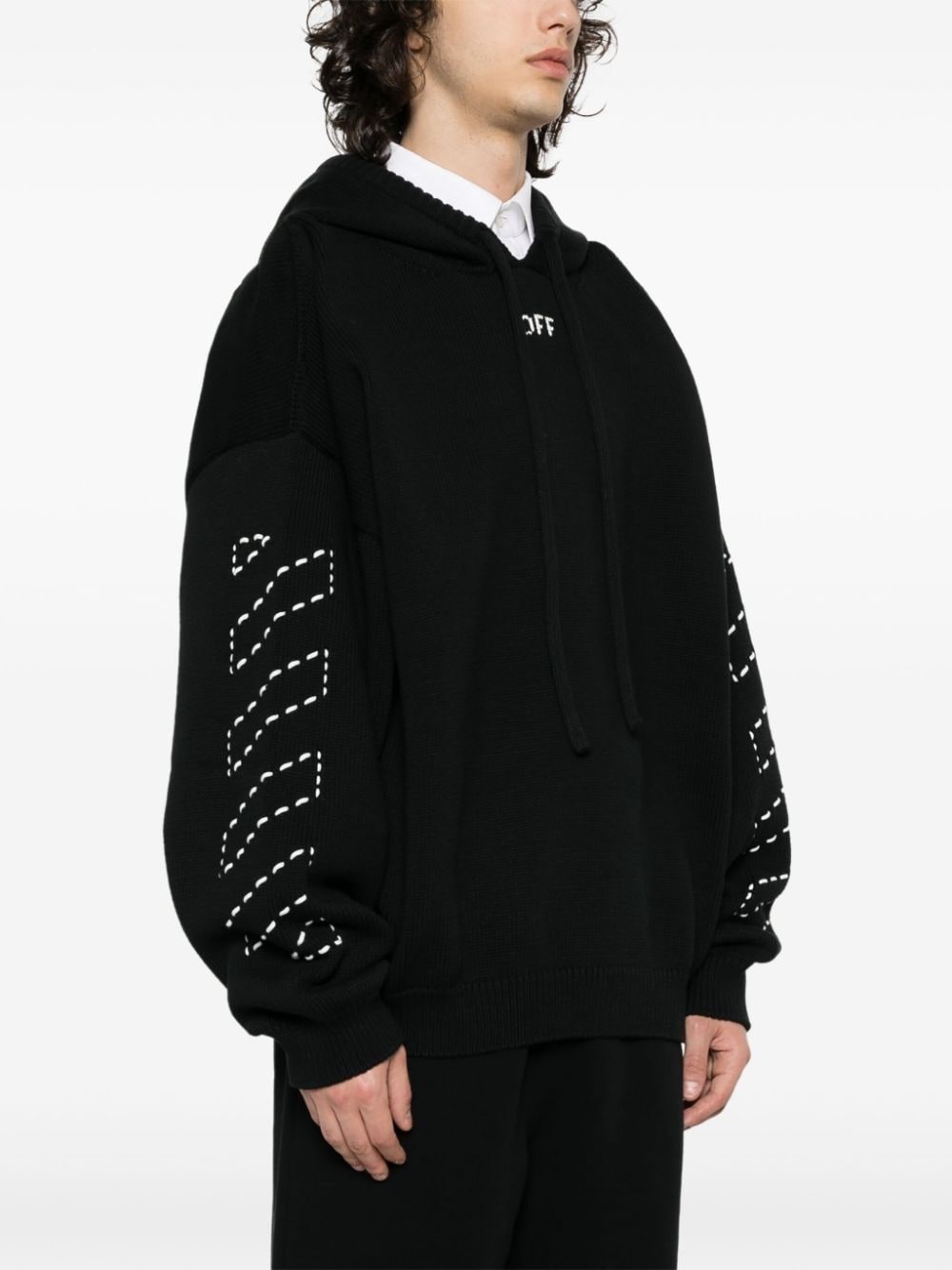 Arrows-motif hooded jumper - 4