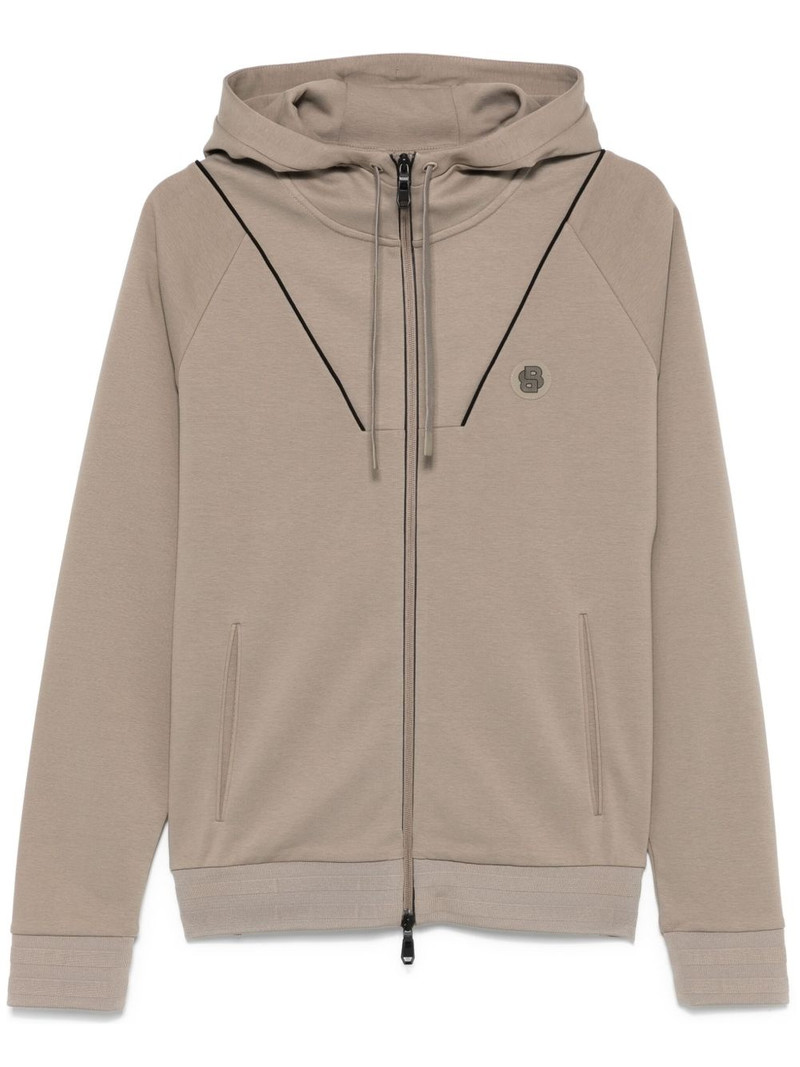 Double B-monogram zip-up hoodie 1