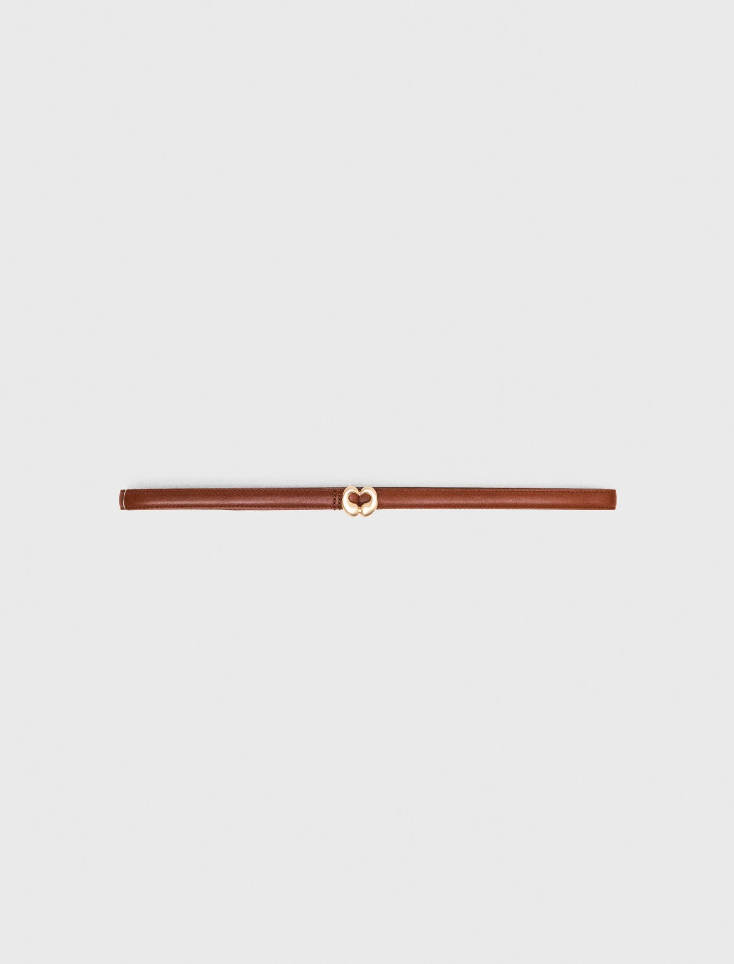 Slim smooth leather logo belt - 1