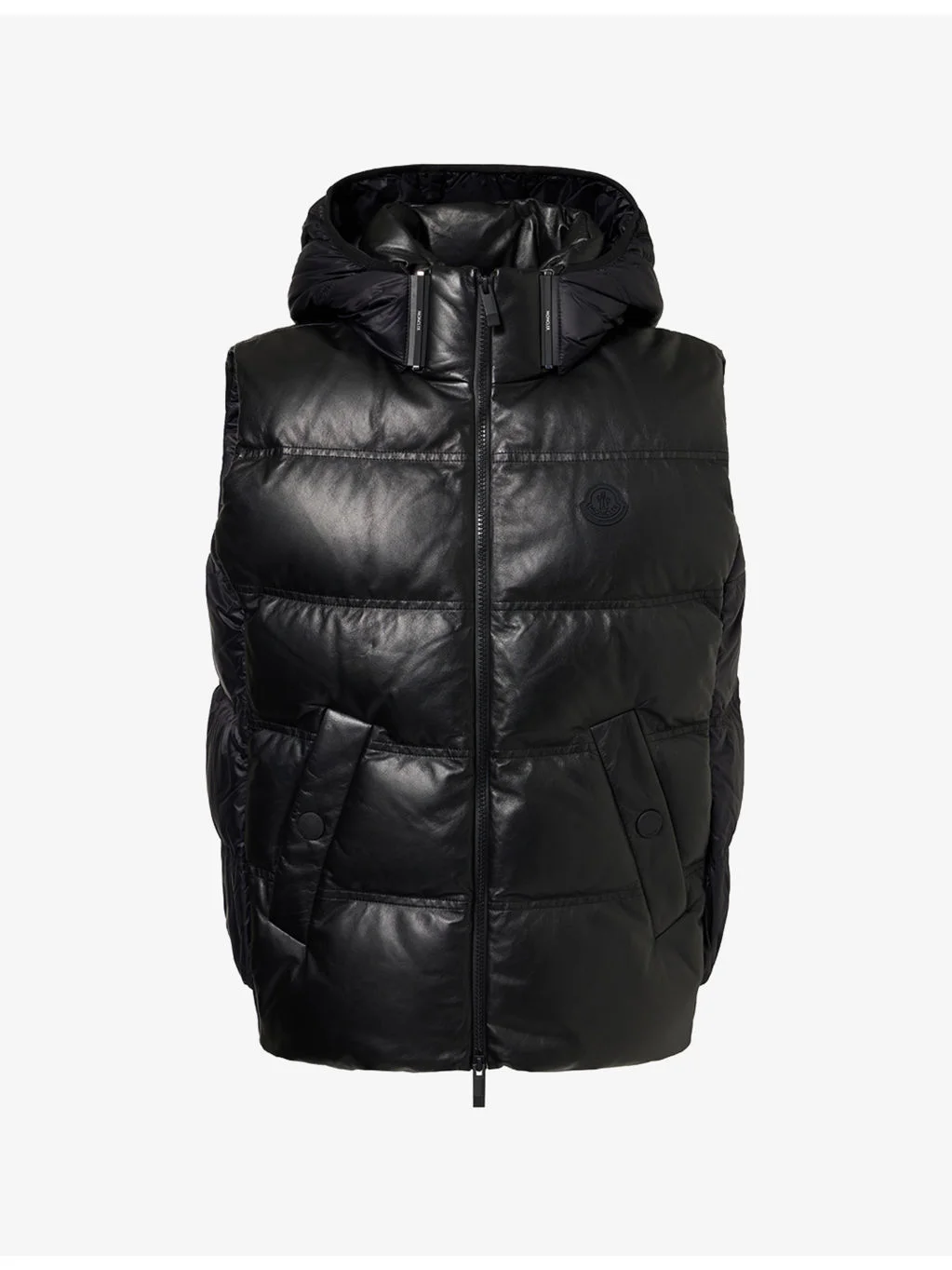 Impression Hooded Leather Gilet - 1