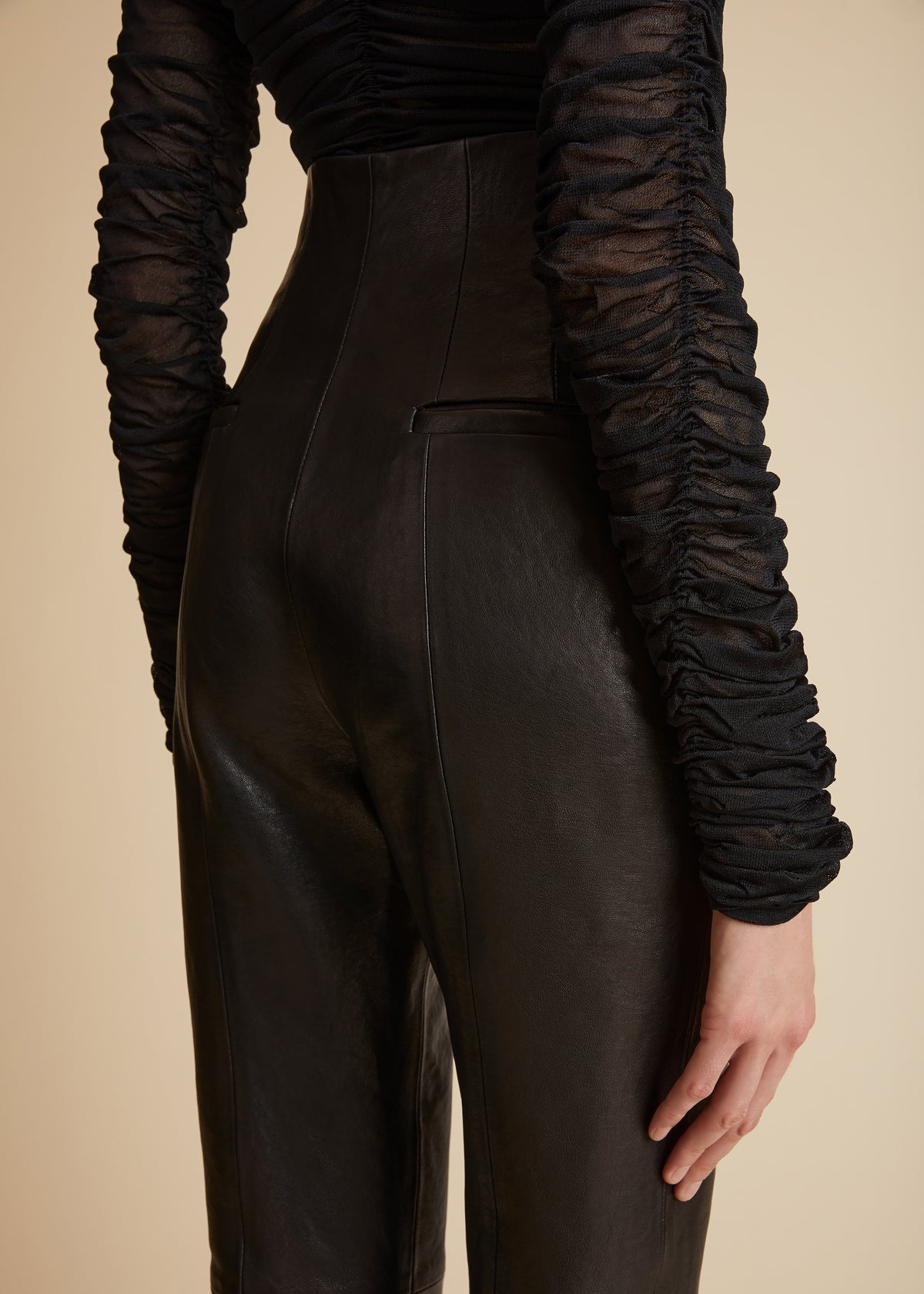 Lenn high-rise leather pants - 9