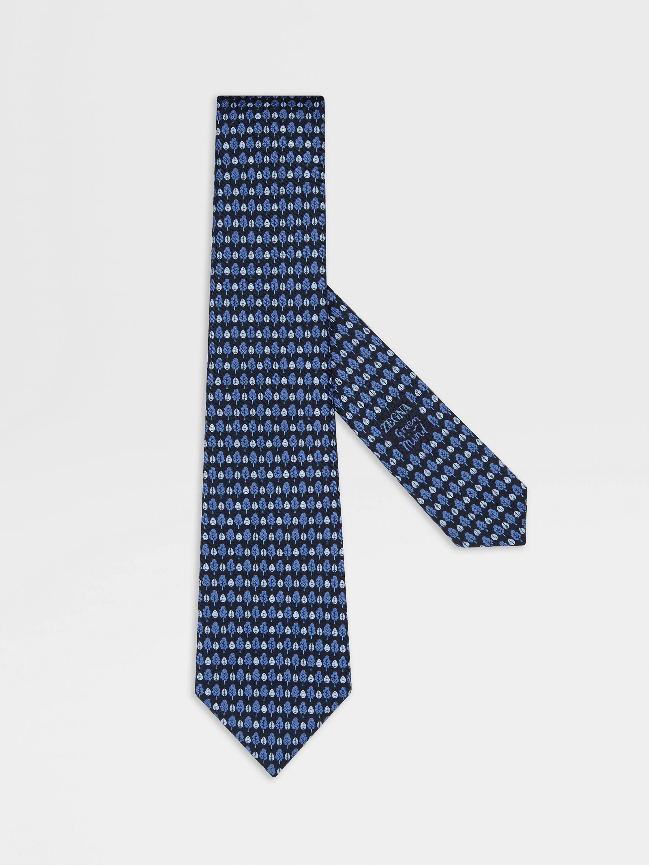 DARK BLUE SILK TIE - 1