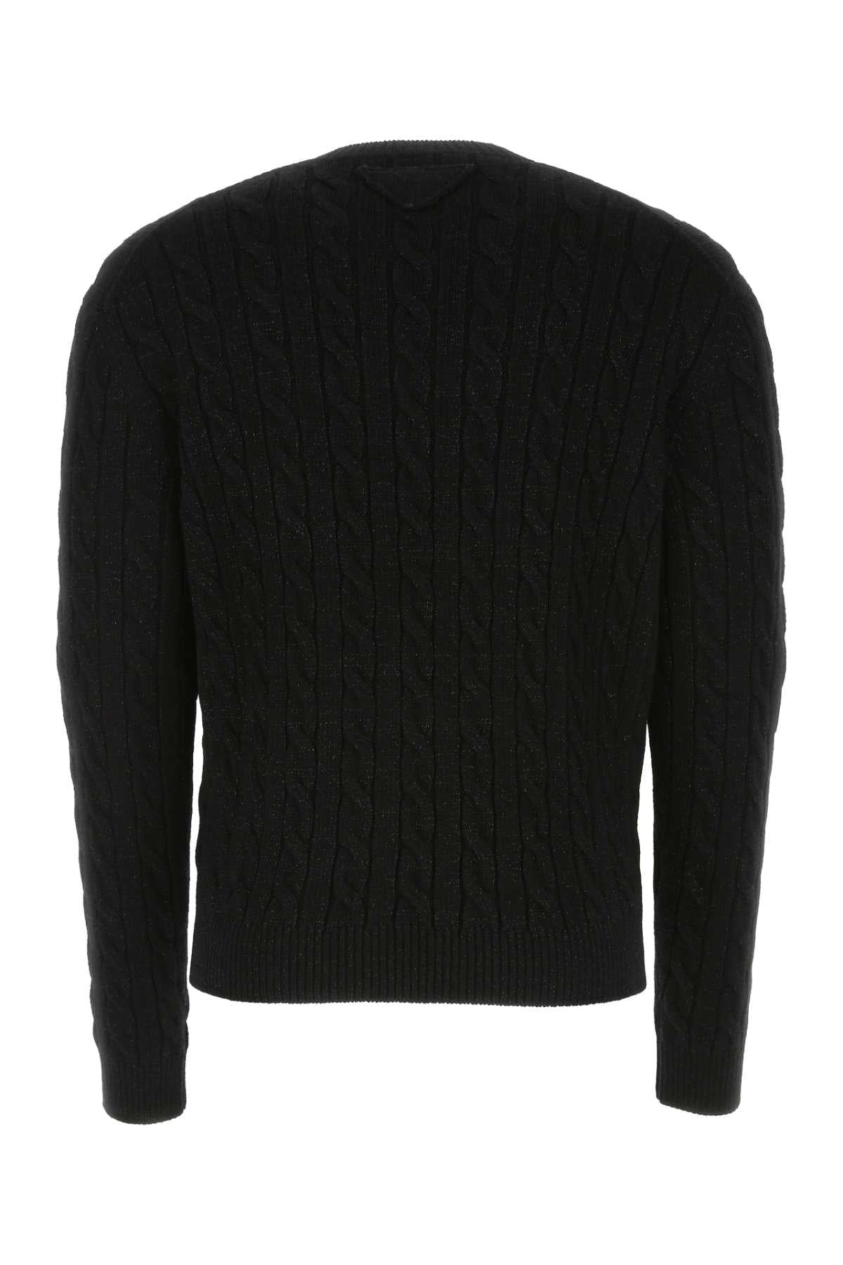 Prada Men Black Wool Blend Sweater - 2
