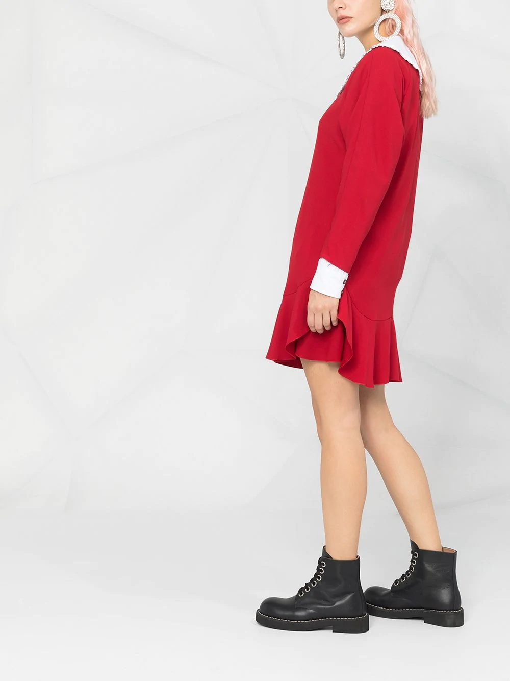 contrast collar dress - 4