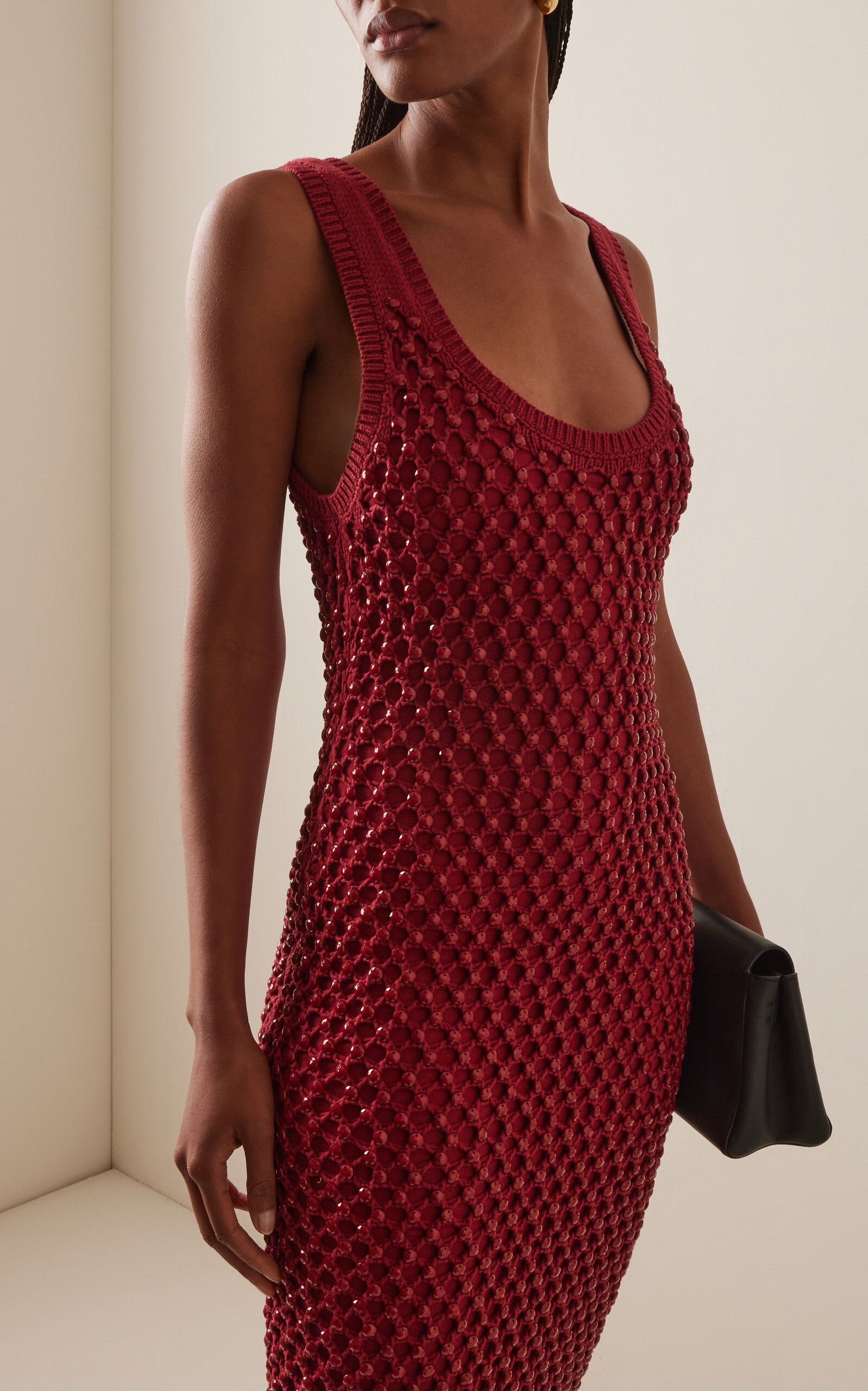 Exclusive Emin Crystal-Embellished Knit Midi Dress red - 3
