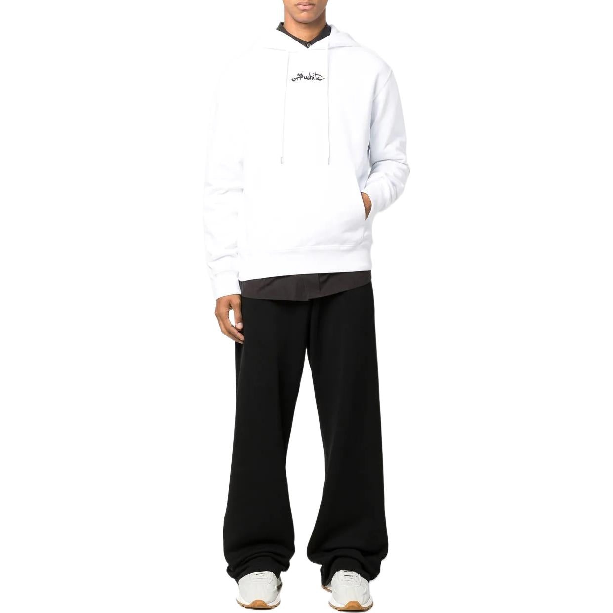 Men's Off-White SS22 Alphabet Logo Embroidered Loose Fit White OMBB097F22FLE0050110 - 2