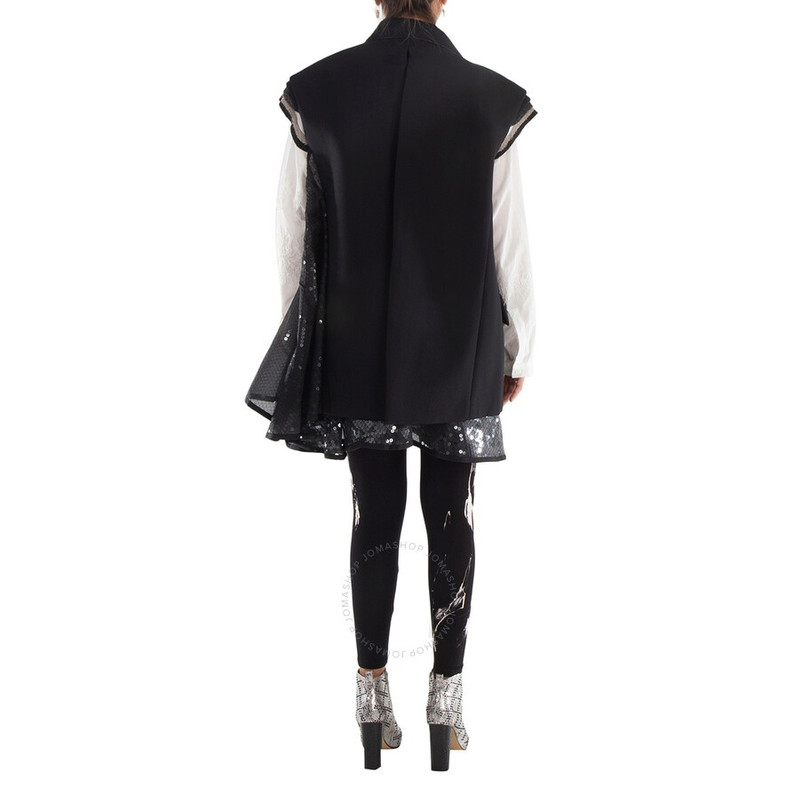 Sacai Ladies Layered Blazer Vest With Sequined Dress, Brand Size 2 (Medium) - 1