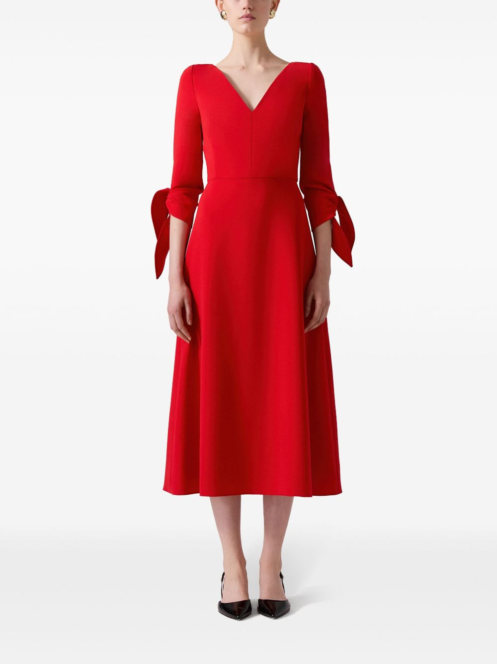 tie-sleeve midi dress - 2