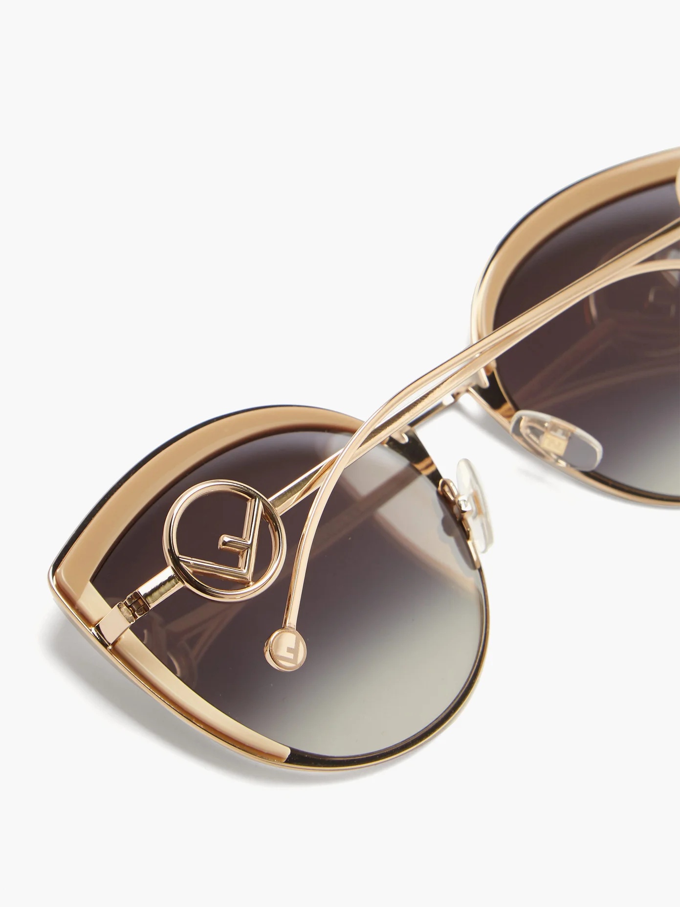 F is Fendi oversized cat-eye metal sunglasses - 4