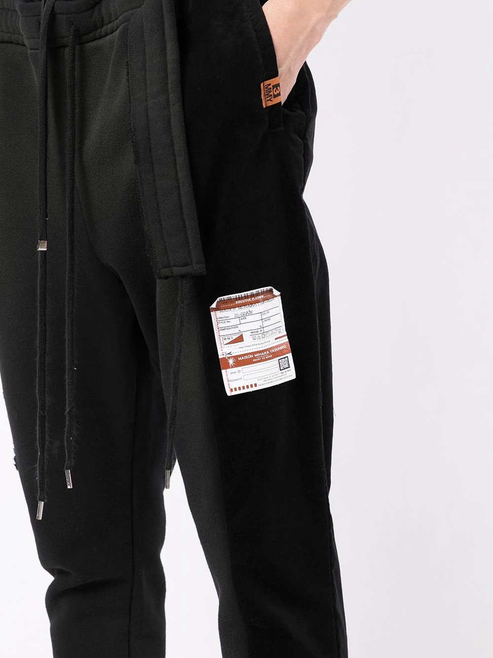 logo patch tapered track pants - 5