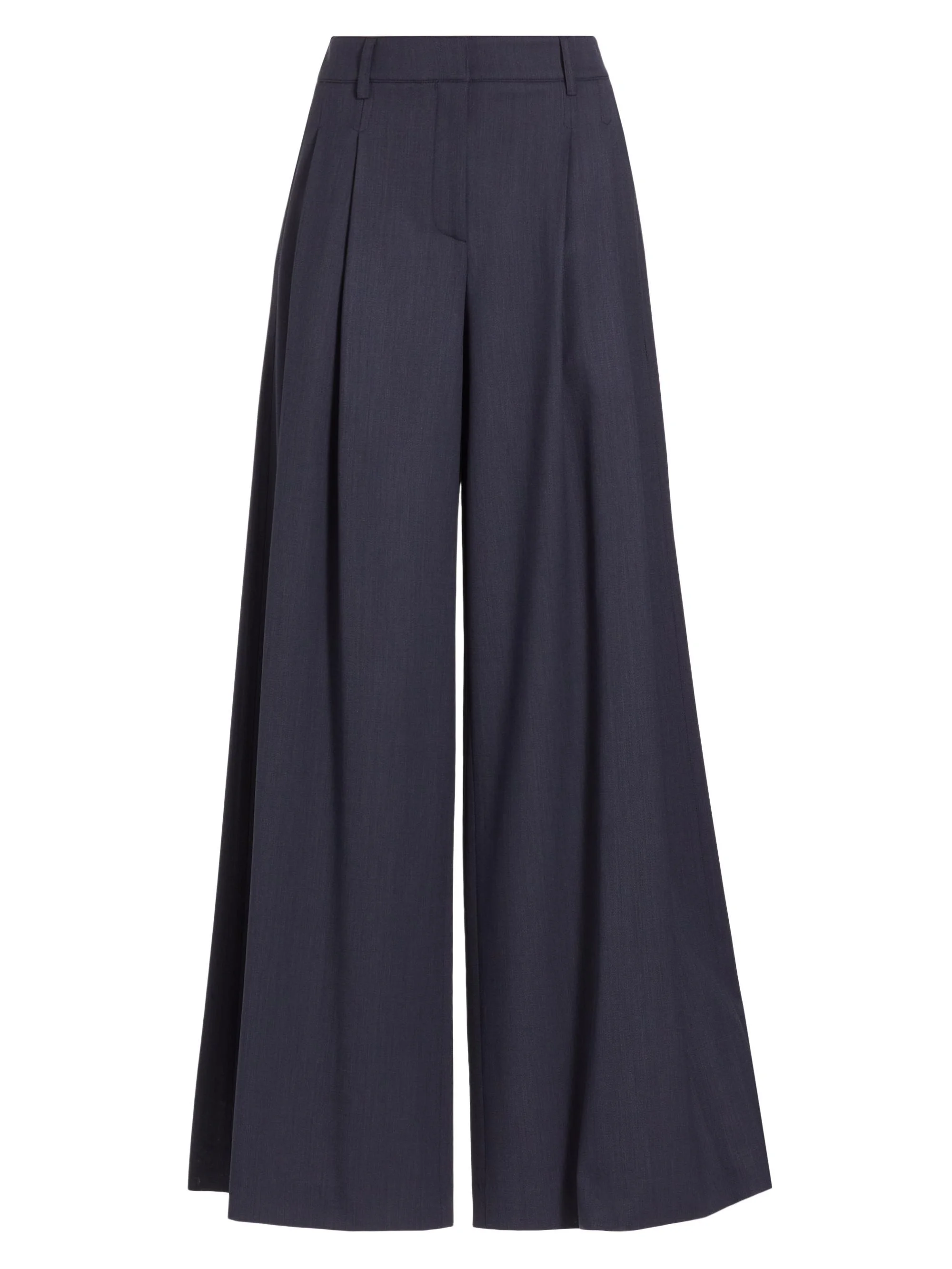 Women's New Didi Wool Wide-Leg Pants - Indigo - 1