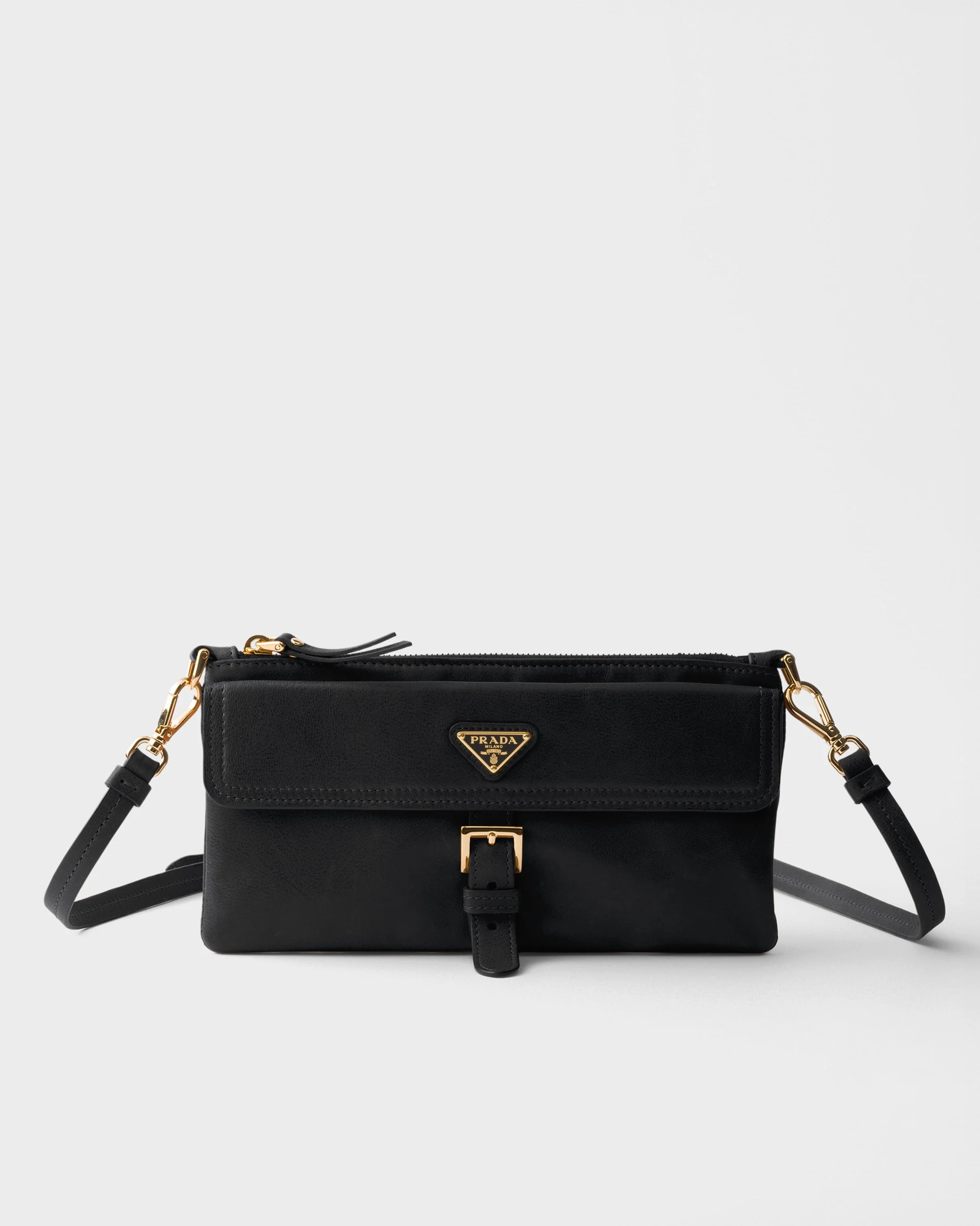 Nappa leather wallet with shoulder strap - 1