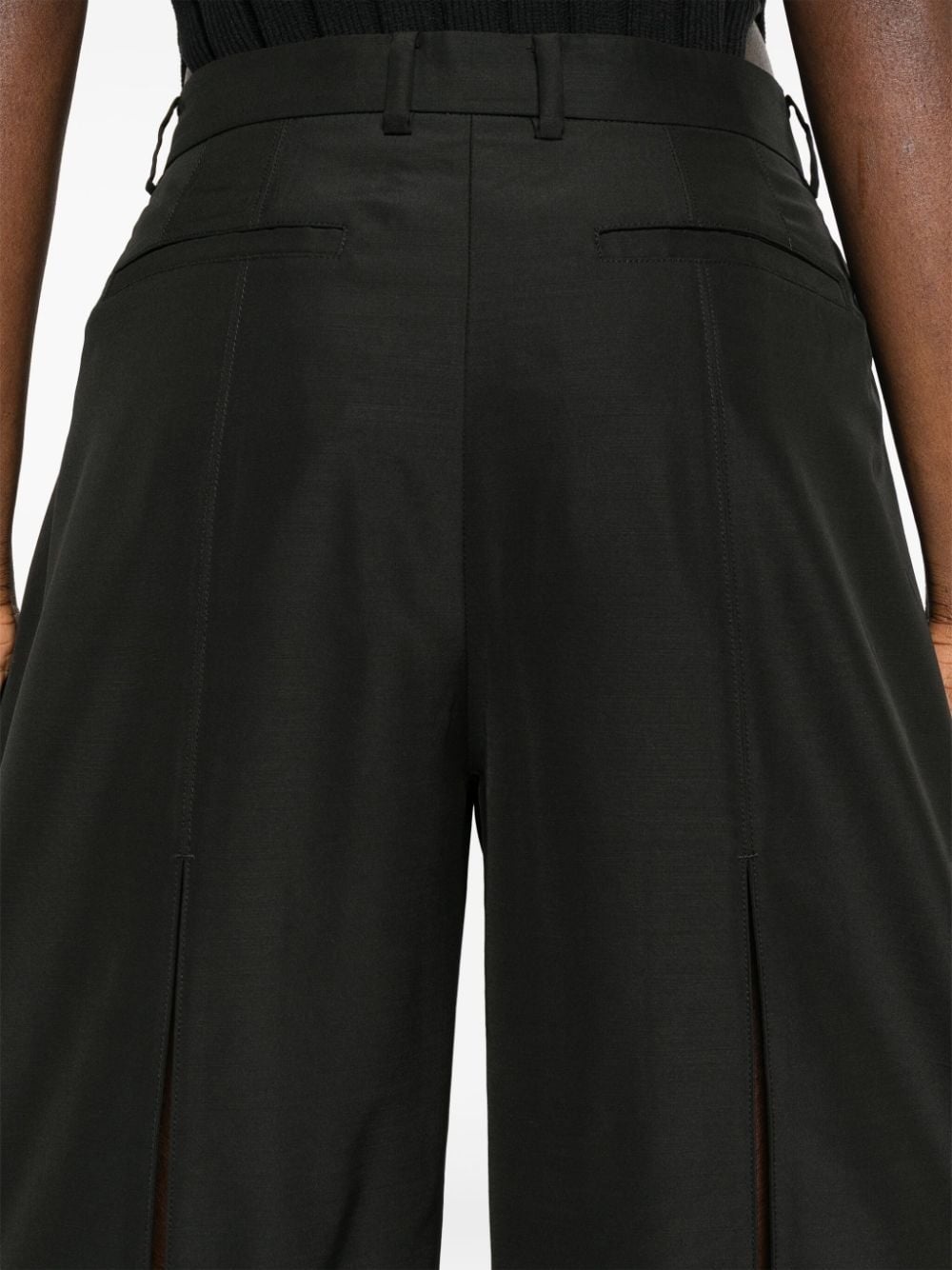 slit-detail tapered trousers - 5