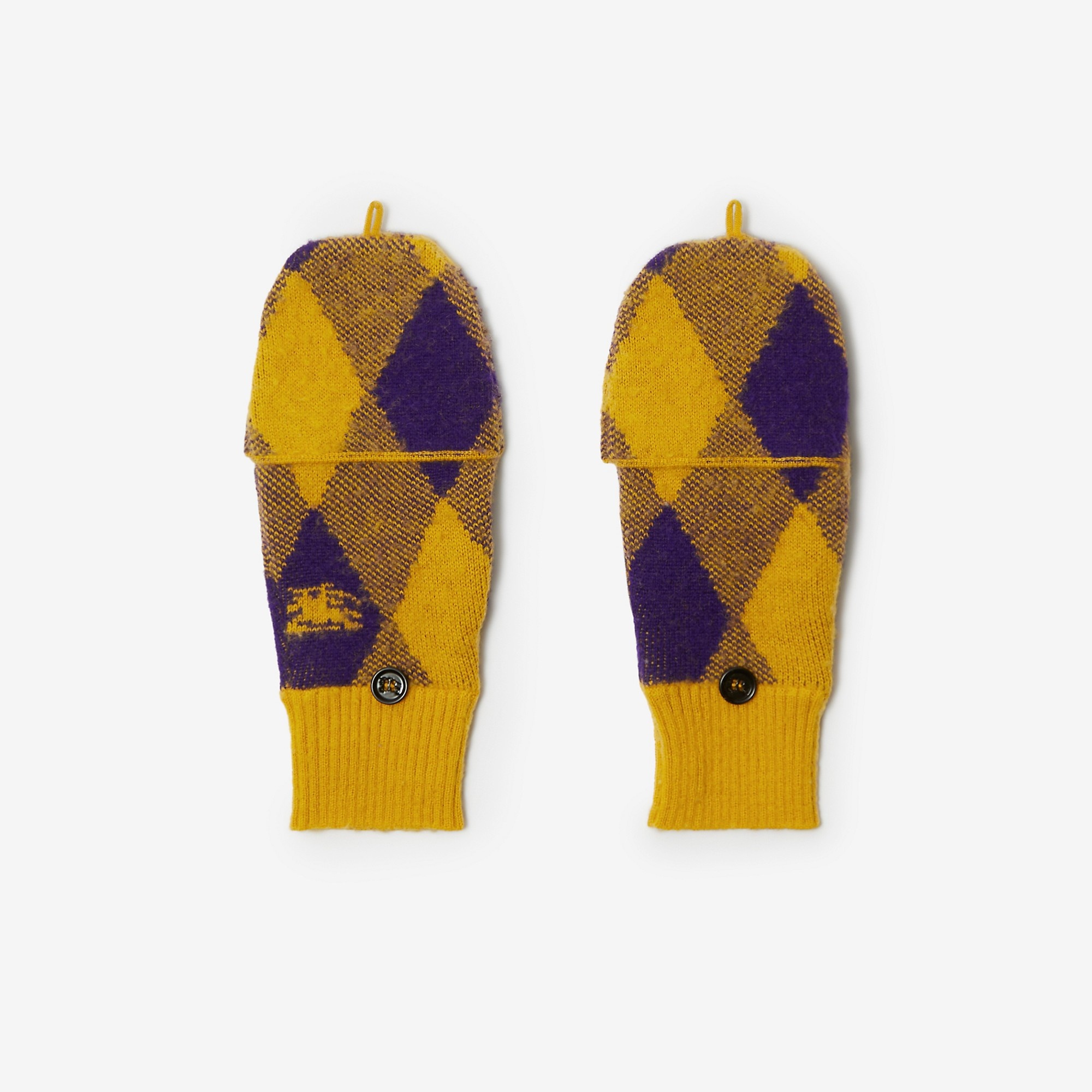 Argyle Wool Mittens - 1