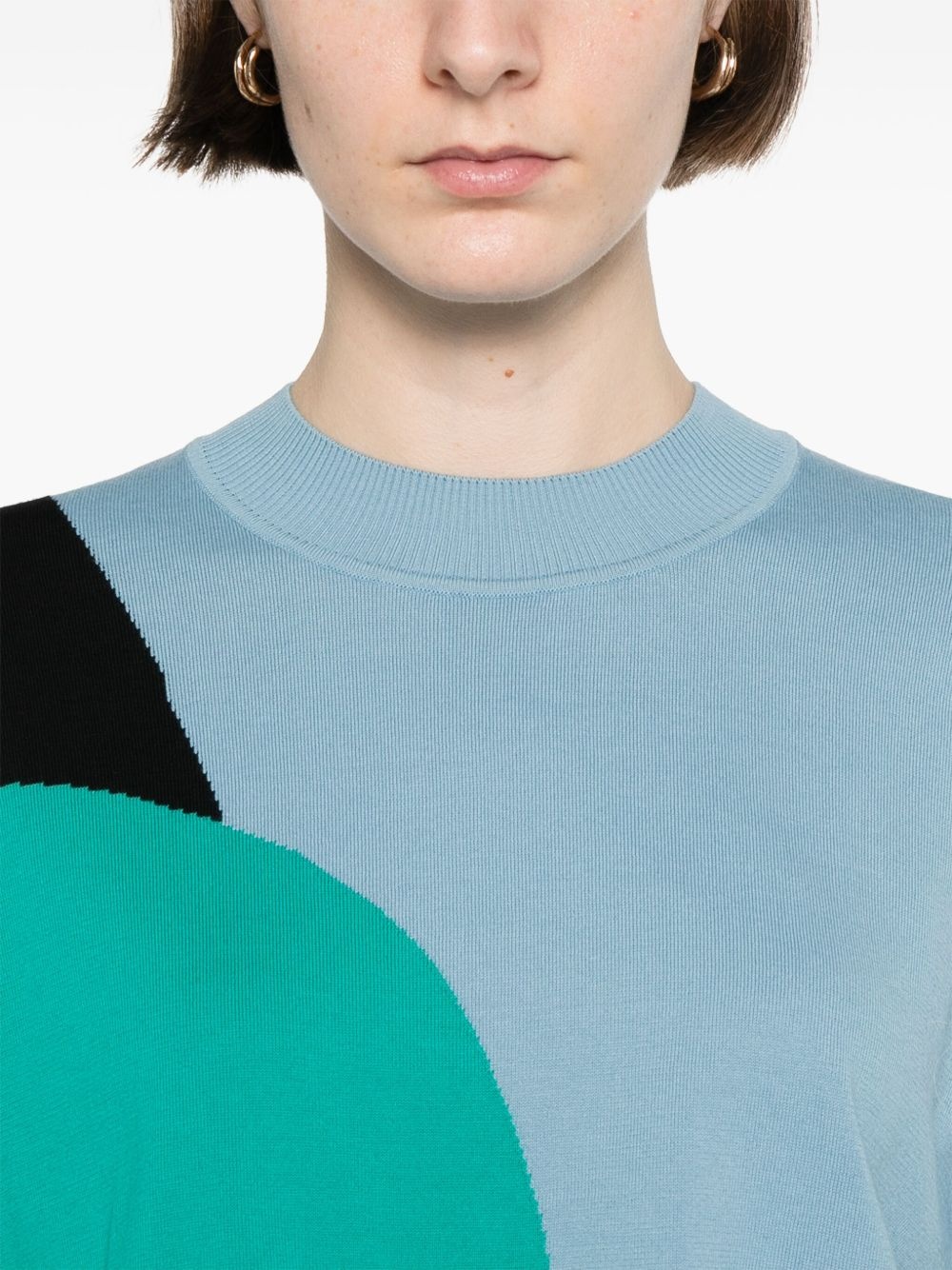 colour-block knitted top - 5