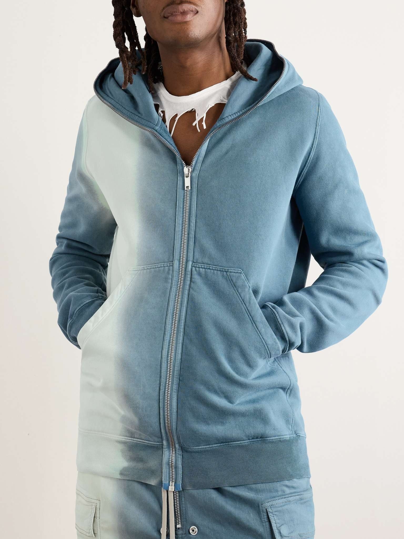 Dégradé Cotton-Jersey Zip-Up Hoodie - 3