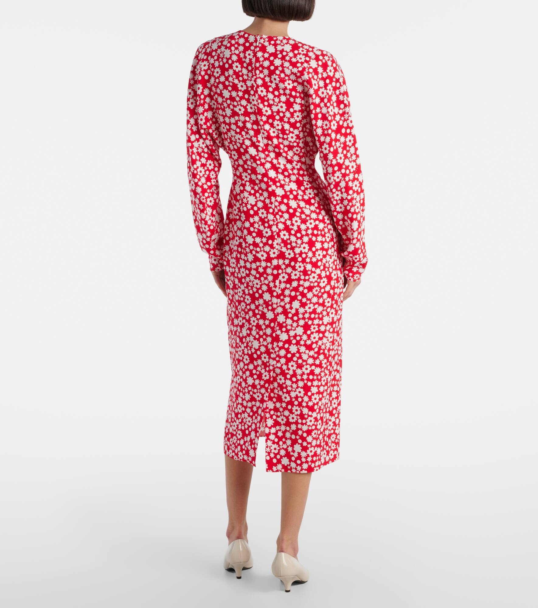 Floral enver satin midi dress - 3