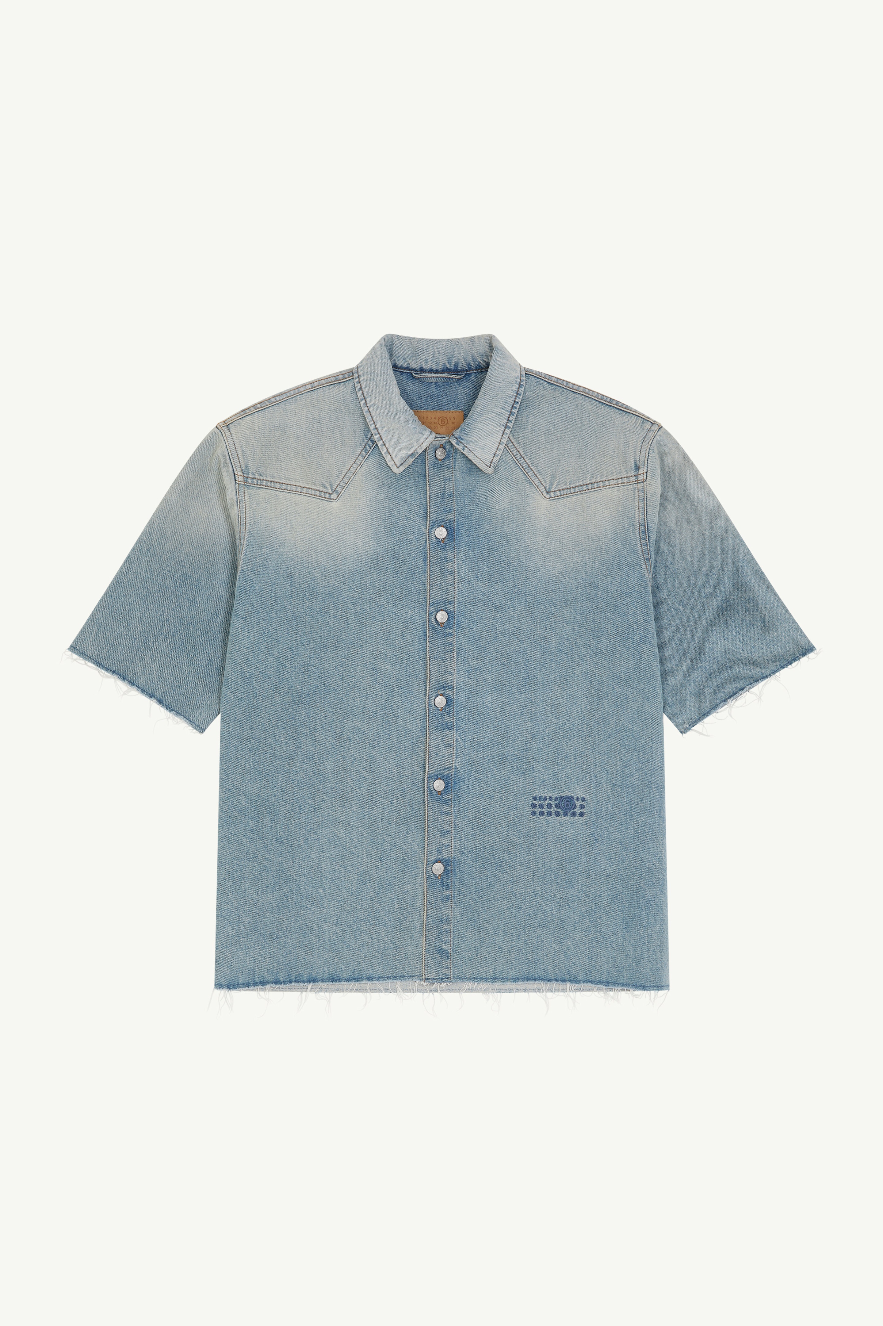 Denim short sleeve shirt - 1