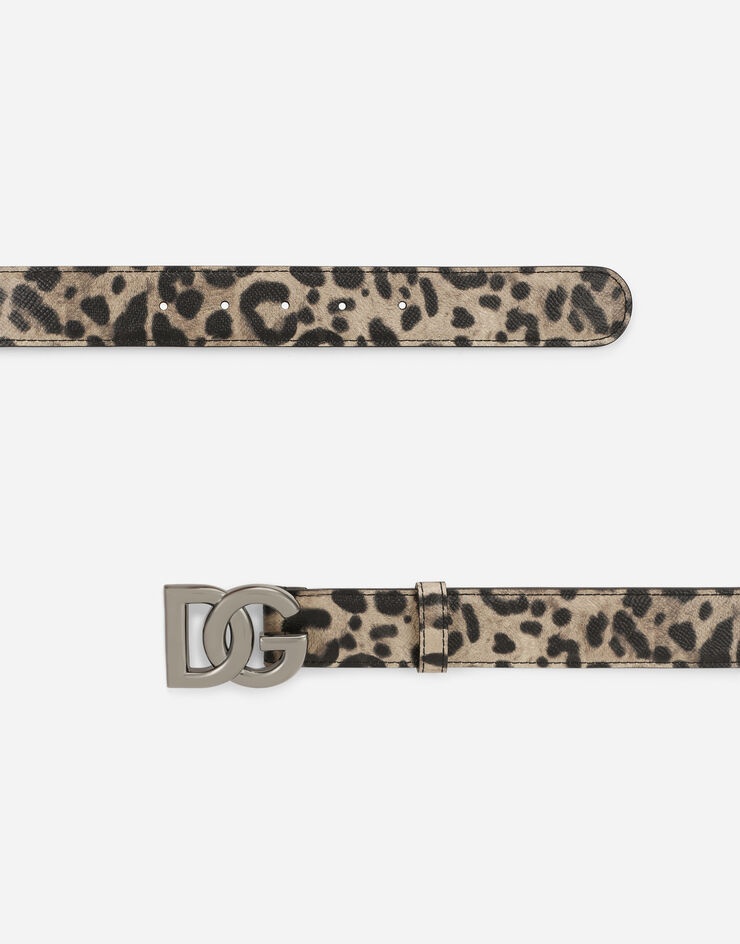 Butterfly-print calfskin belt - 2