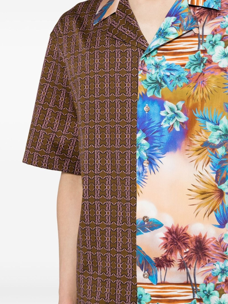 monogram-print panelled shirt 5