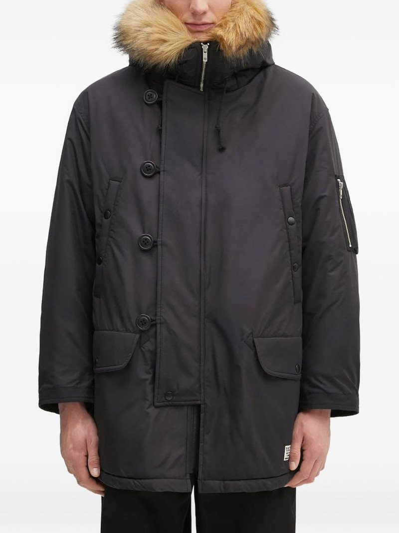 faux fur-lined hooded parka 1