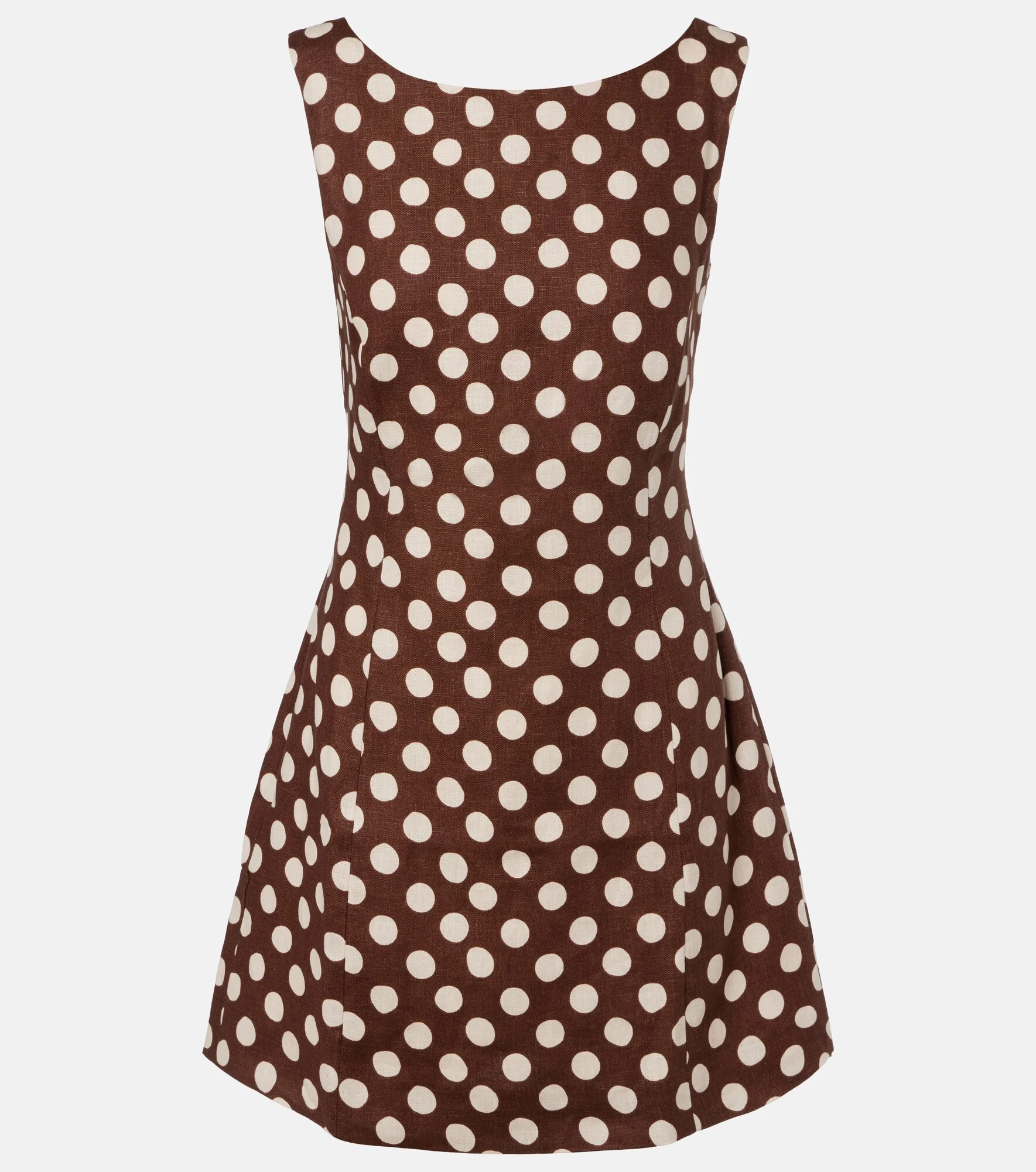 Lydie polka-dot linen minidress - 1