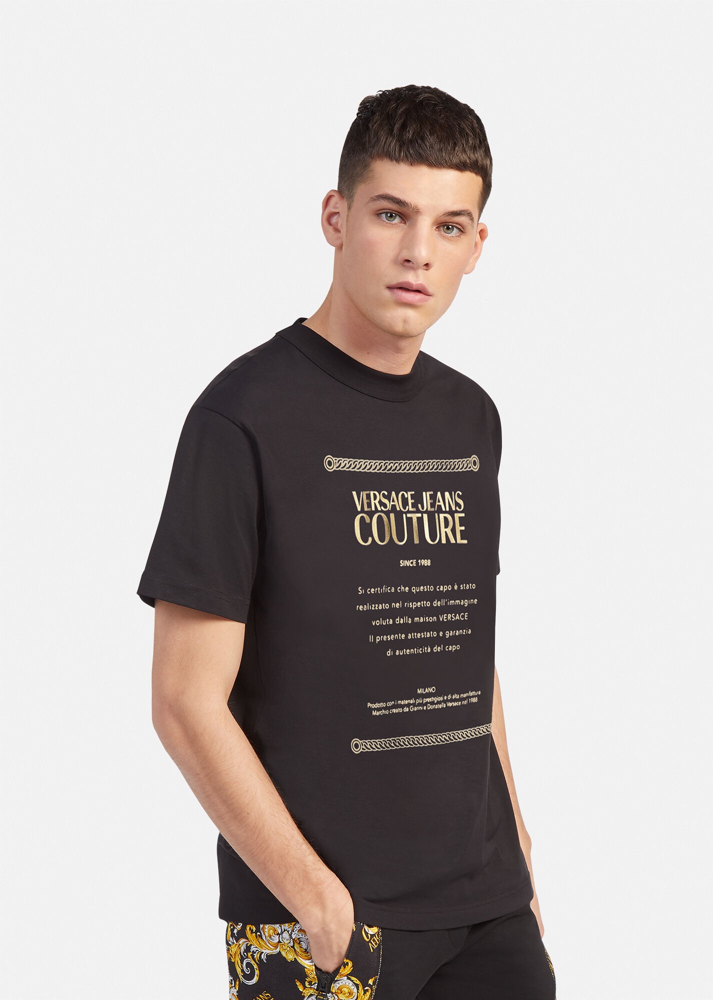 Gold foil Etichetta Print T-Shirt - 2