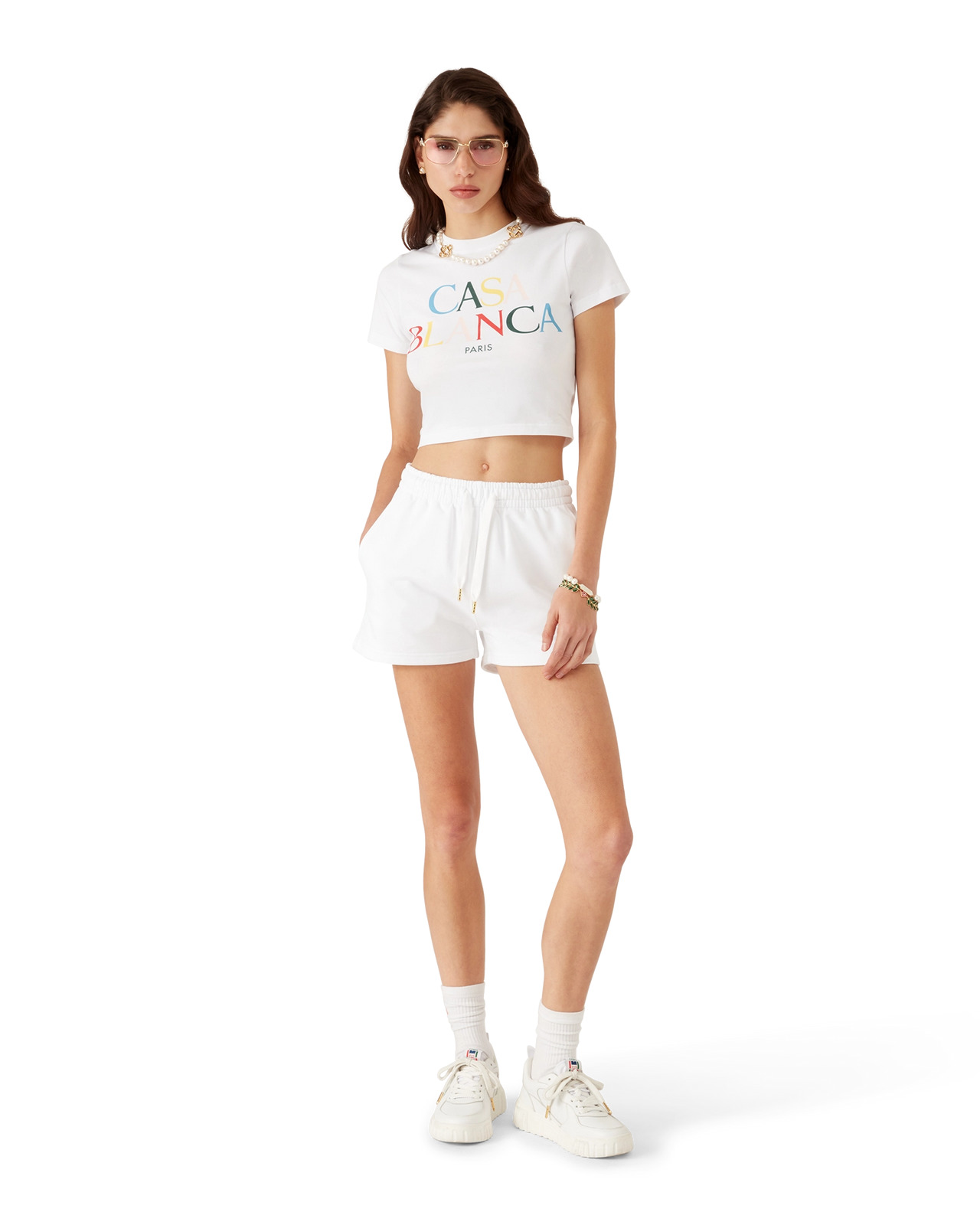 Stacked Logo Cropped T-Shirt | Casablanca Paris - 2
