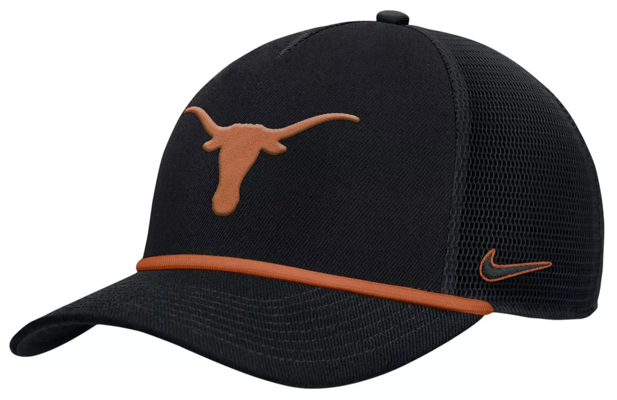 Nike Adult Texas Longhorns Black Rope Adjustable Trucker Hat - 1