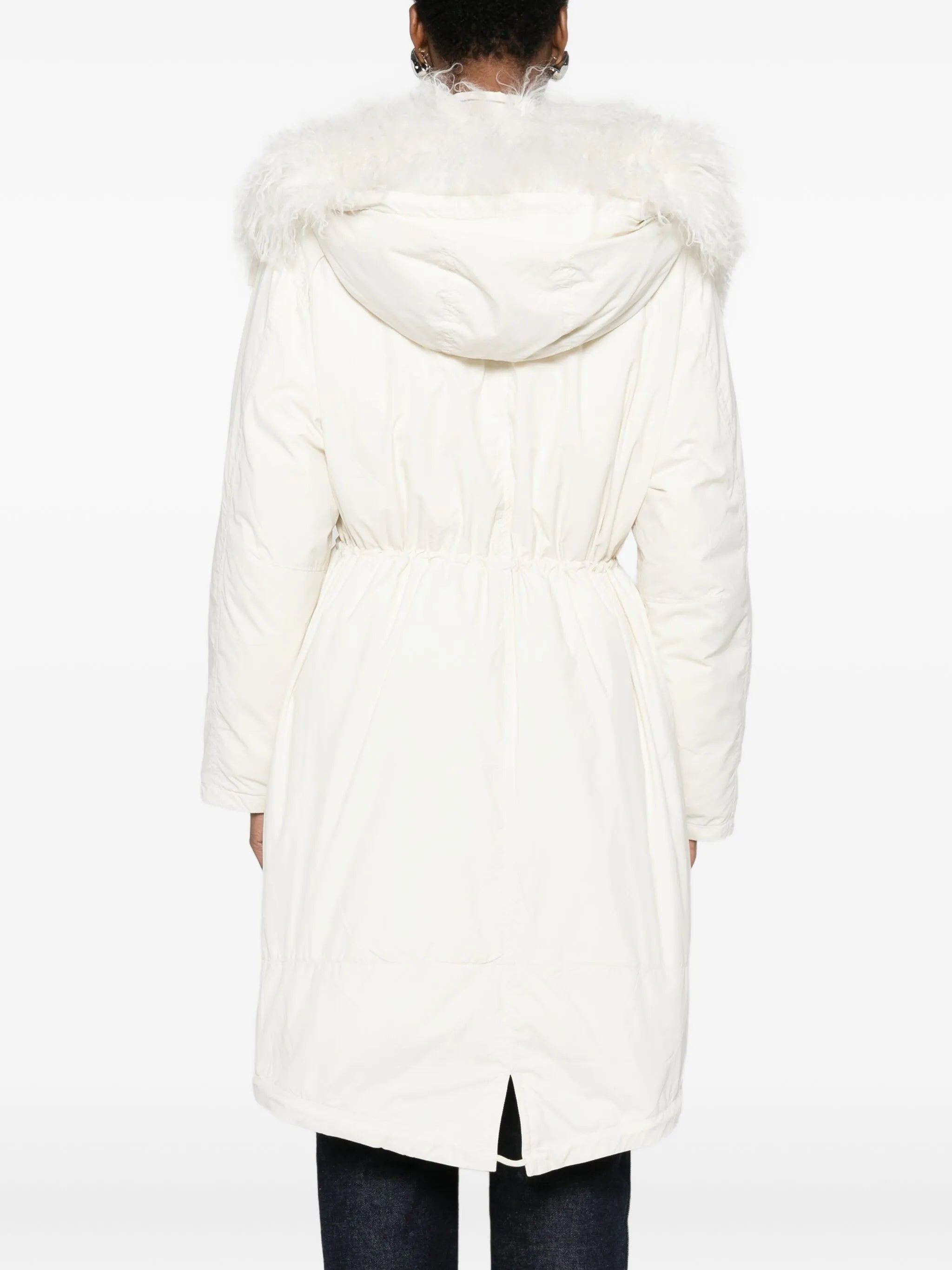 Yves Salomon Fur-collar Buttoned Jacket - 4