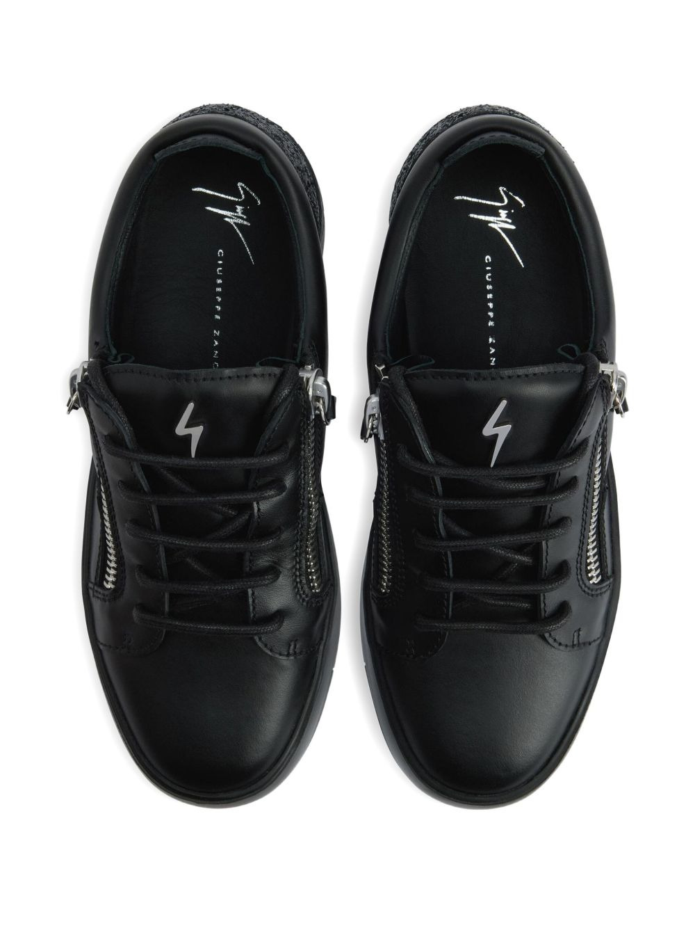 Gail zip-detail glitter low-top sneakers - 4