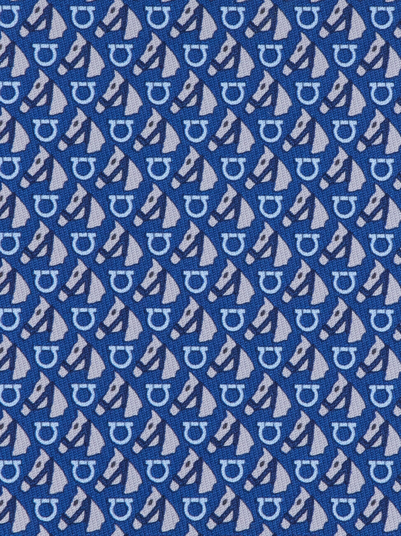 FERRAGAMO Equestrian print silk tie outlook