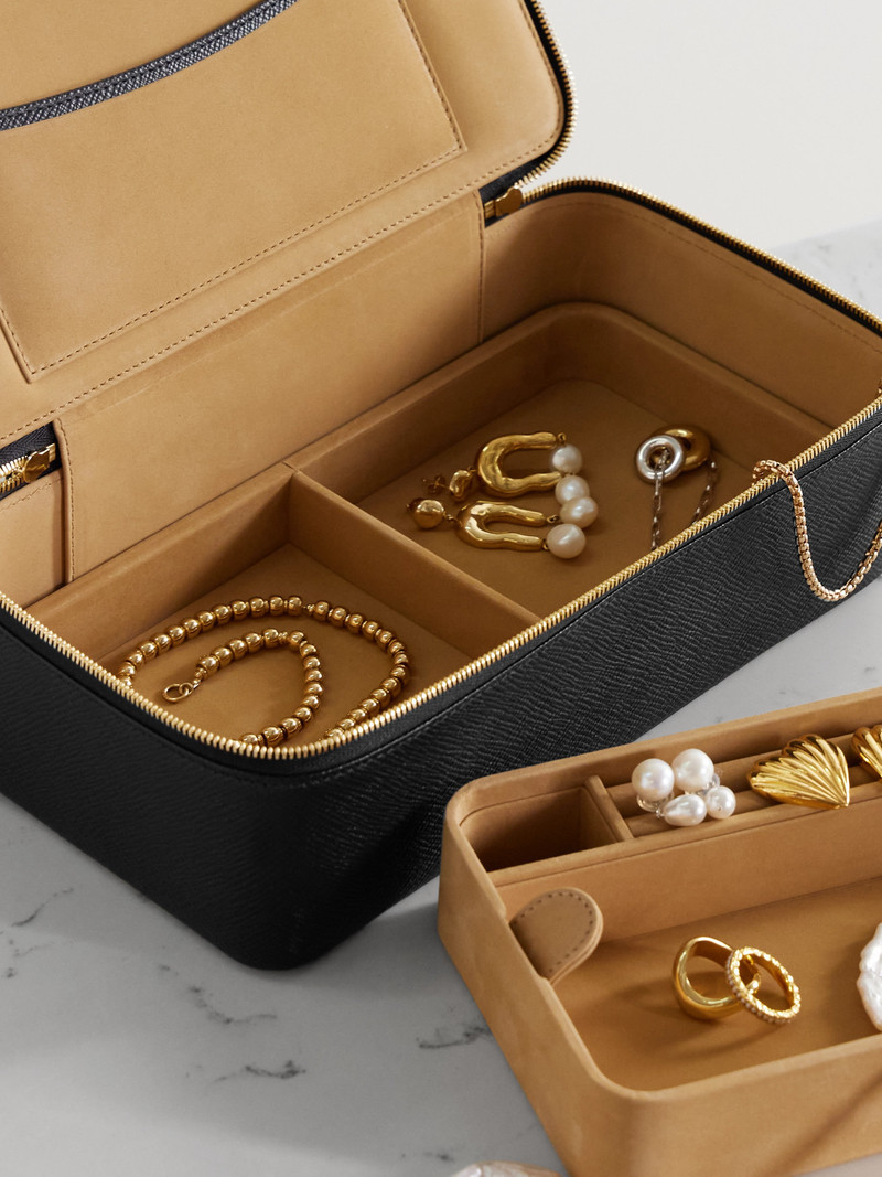 Smythson Panama Textured-leather Jewelry Case outlook