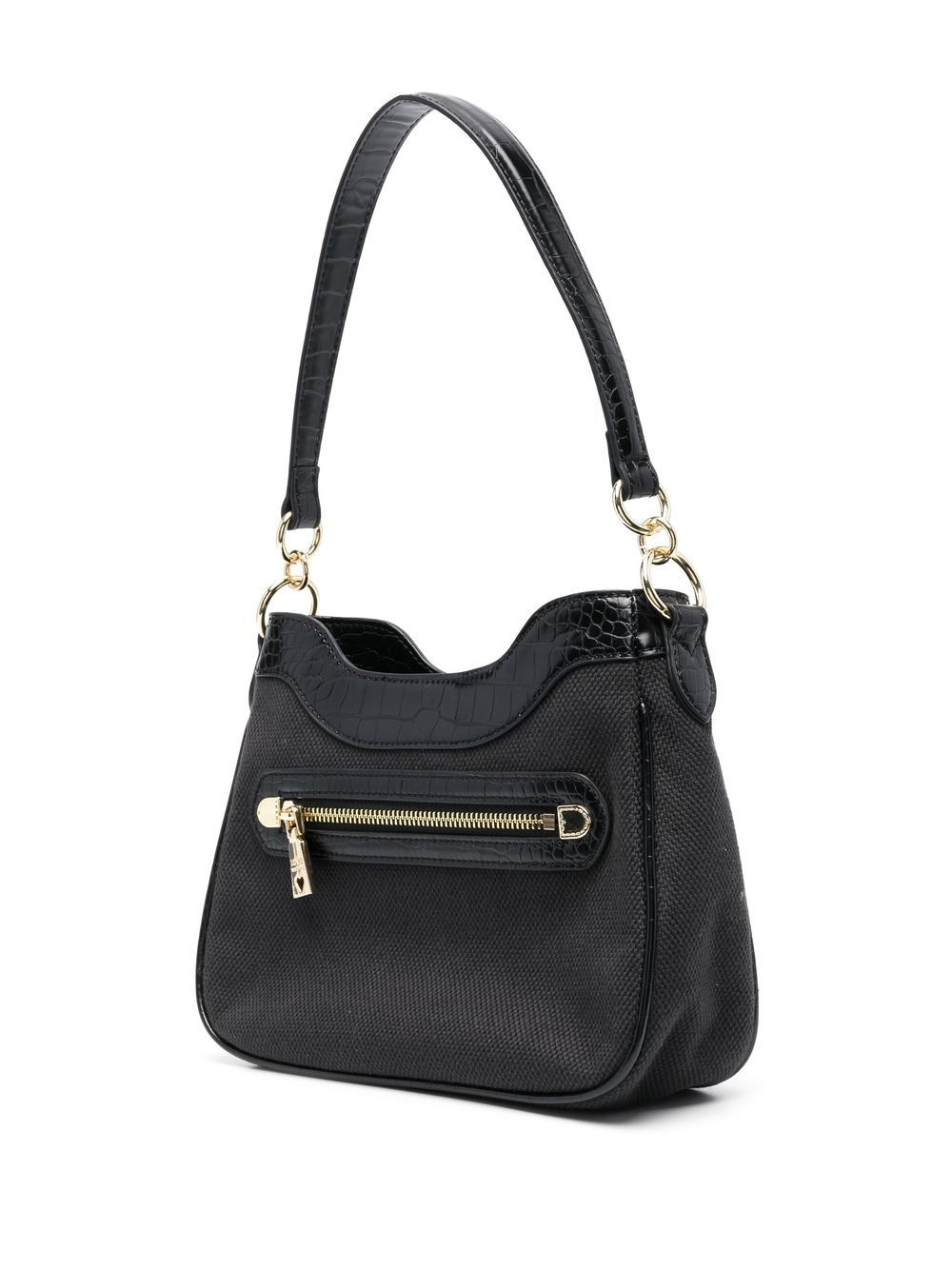 zip-detail logo-plaque shoulder bag - 3