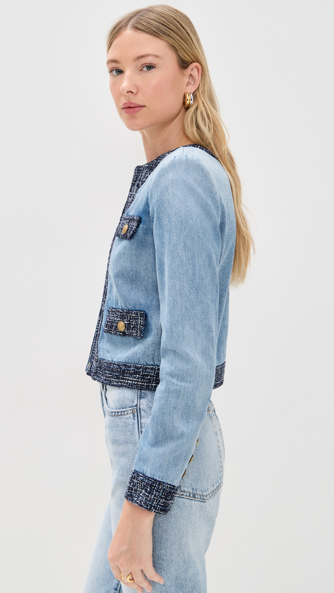Landon Cropped Denim Jacket - 3