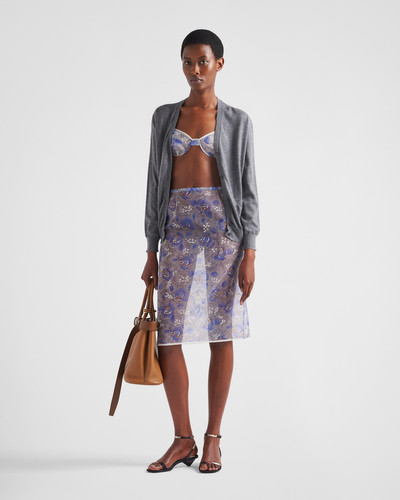 Prada Printed nylonette midi-skirt outlook