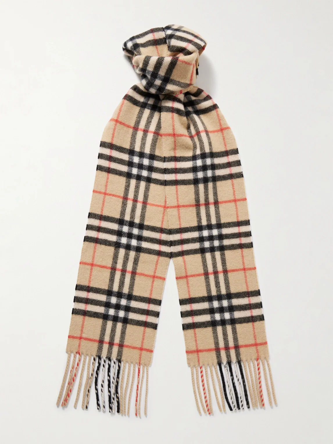 Fringed Checked Cashmere Scarf - 1